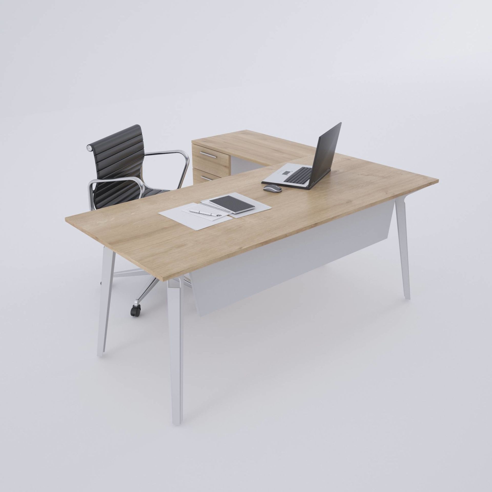 Nova Keson Etajerli Çalışma Masası 160x80 - Meşe