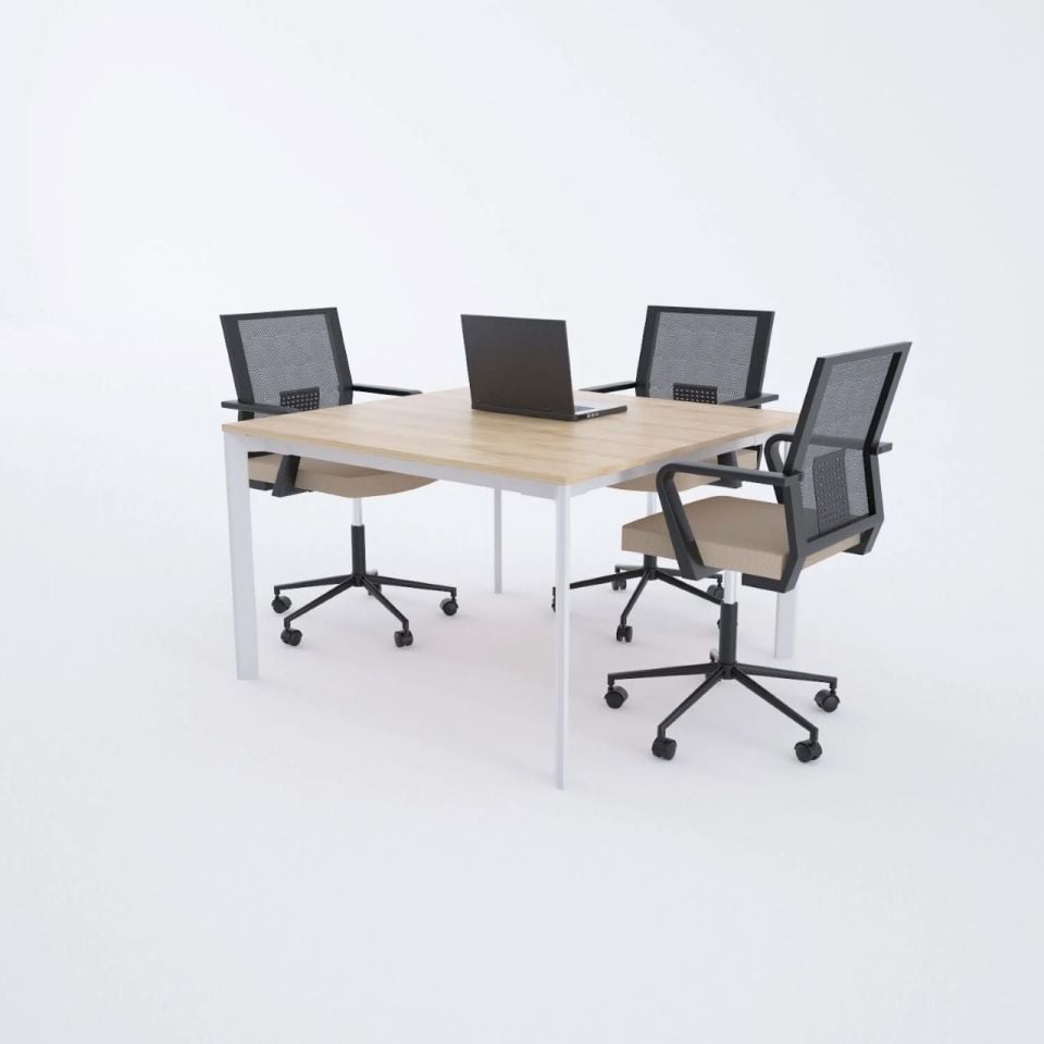 Five Kare Toplantı Masası S 120x120 - Ceviz