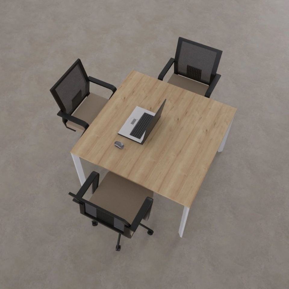 Five Kare Toplantı Masası S 120x120 - Ceviz