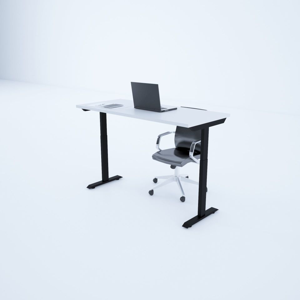 ToHi Desk - Yükseklik Ayarlı Masa 160x80 - Beyaz+Siyah