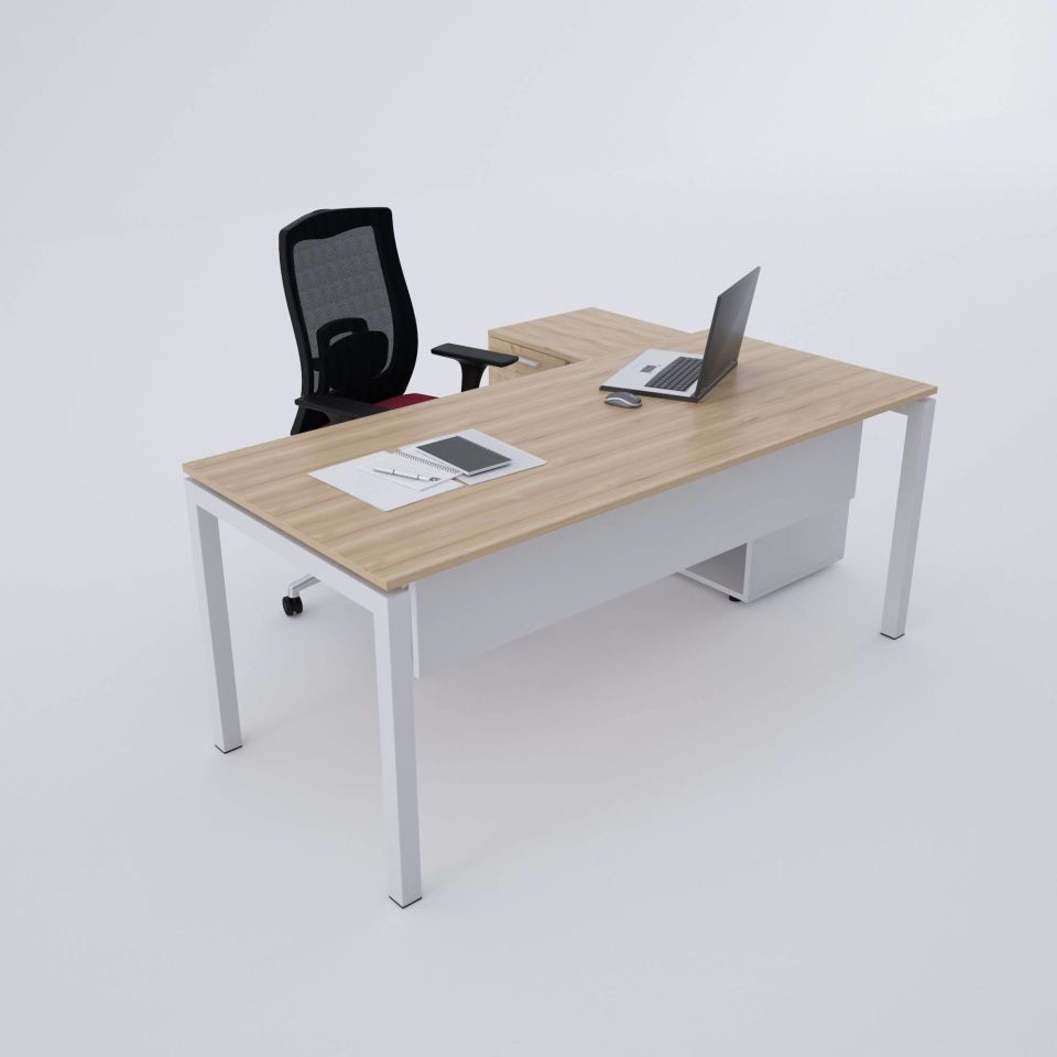 Cube-40 120cm Alt Etajerli Çalışma Masası 120x80 - Meşe