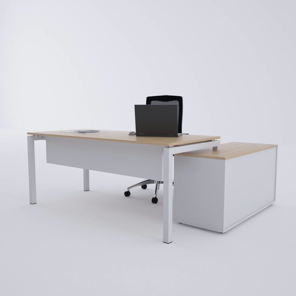 Cube-40 120cm Alt Etajerli Çalışma Masası 120x80 - Meşe