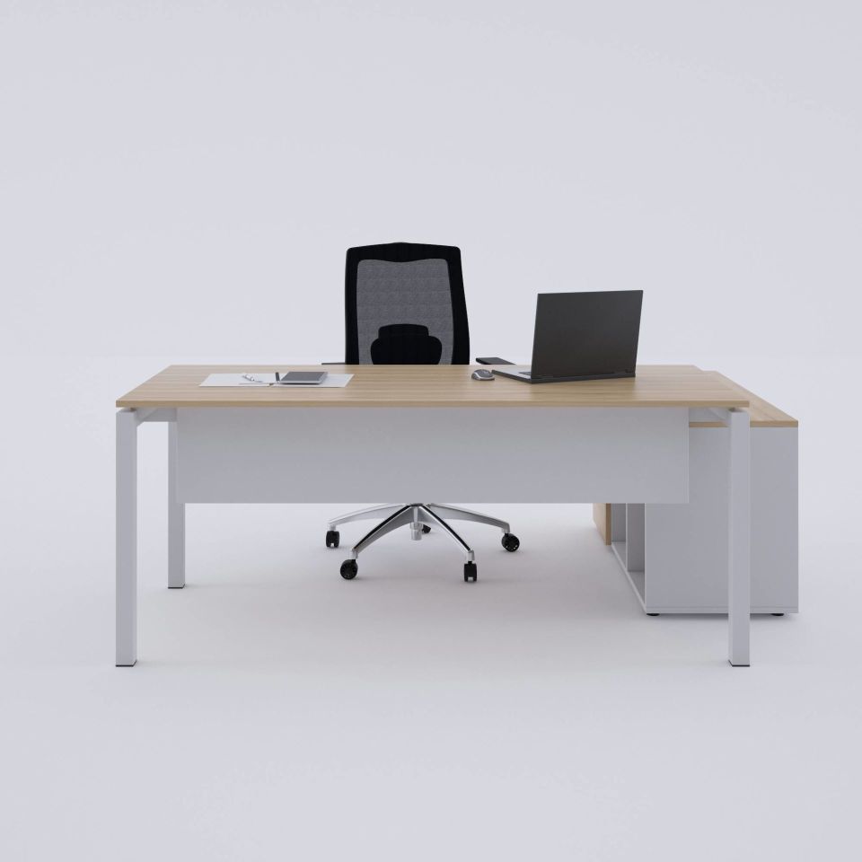 Cube-40 120cm Alt Etajerli Çalışma Masası 120x80 - Meşe