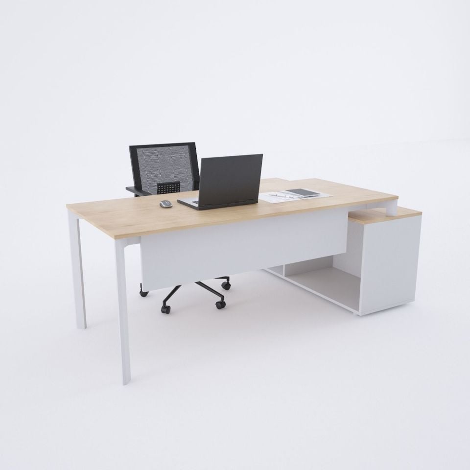 Five 160cm Alt Etajerli Çalışma Masası 160x80 - Meşe