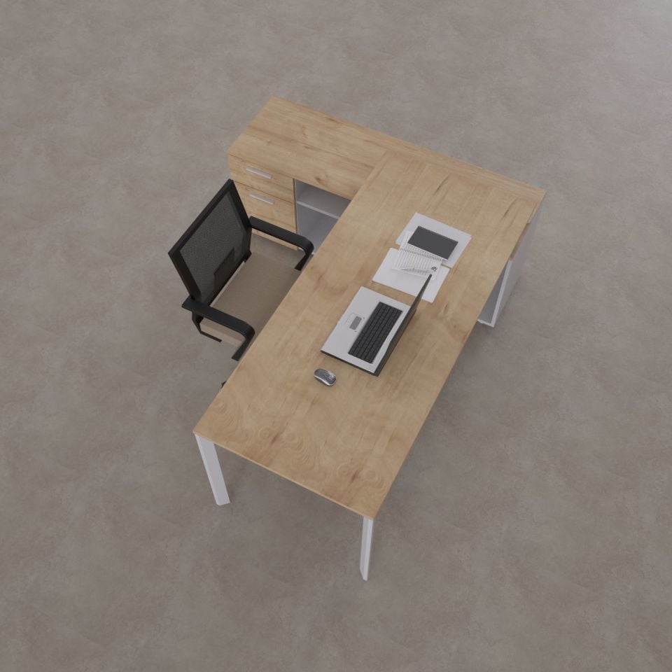 Five 160cm Alt Etajerli Çalışma Masası 160x80 - Meşe