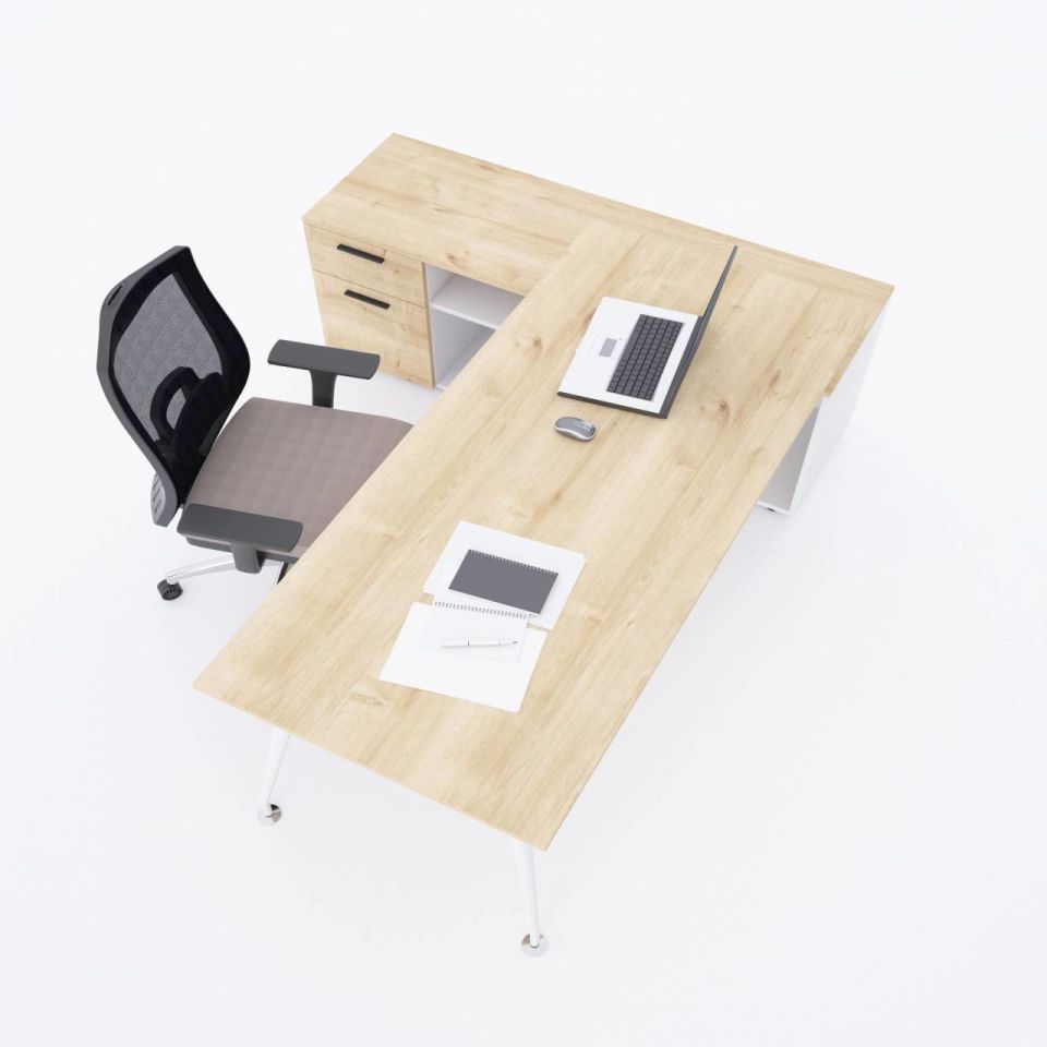 İvory 160cm Alt Etajerli Çalışma Masası 160x80 - Beyaz