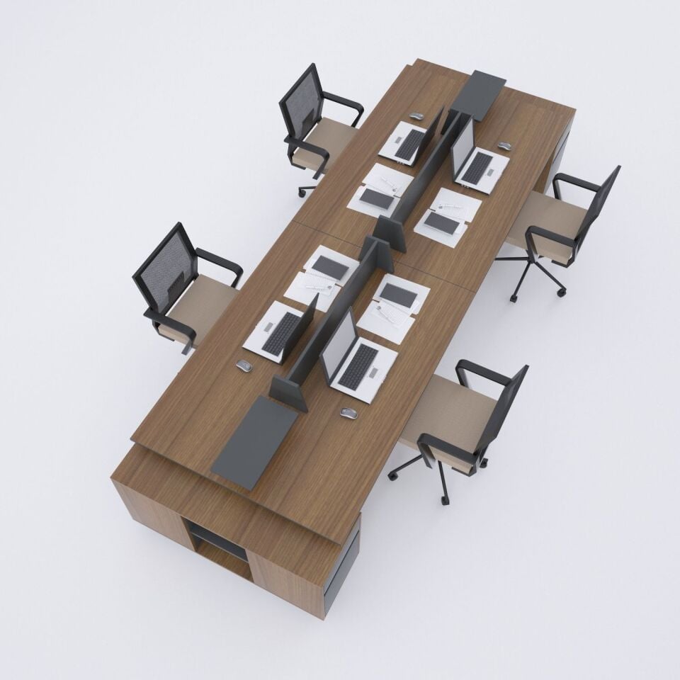 UNIT DÖRTLÜ KESONLU ÇALIŞMA MASASI