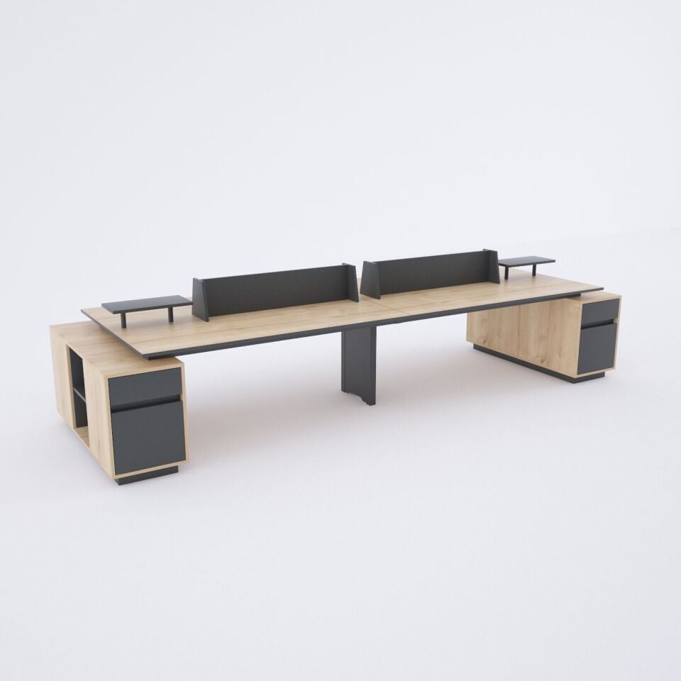 UNIT DÖRTLÜ KESONLU ÇALIŞMA MASASI