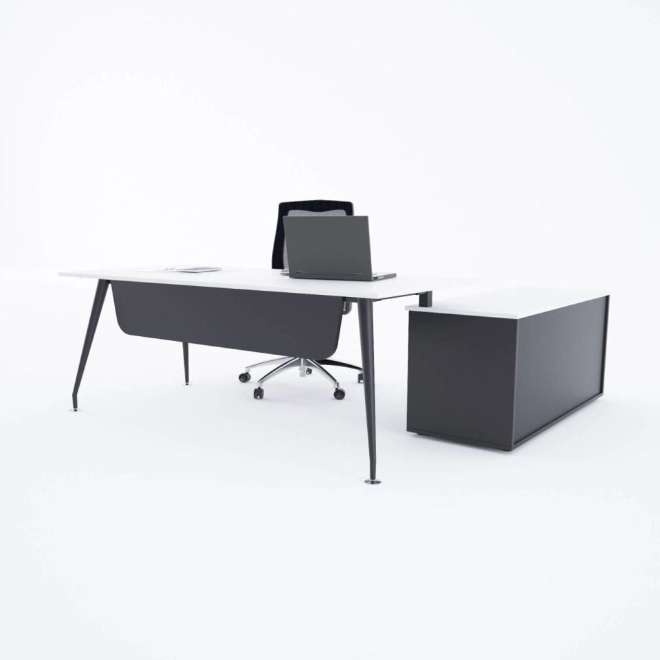 İvory 120cm Alt Etajerli Çalışma Masası
