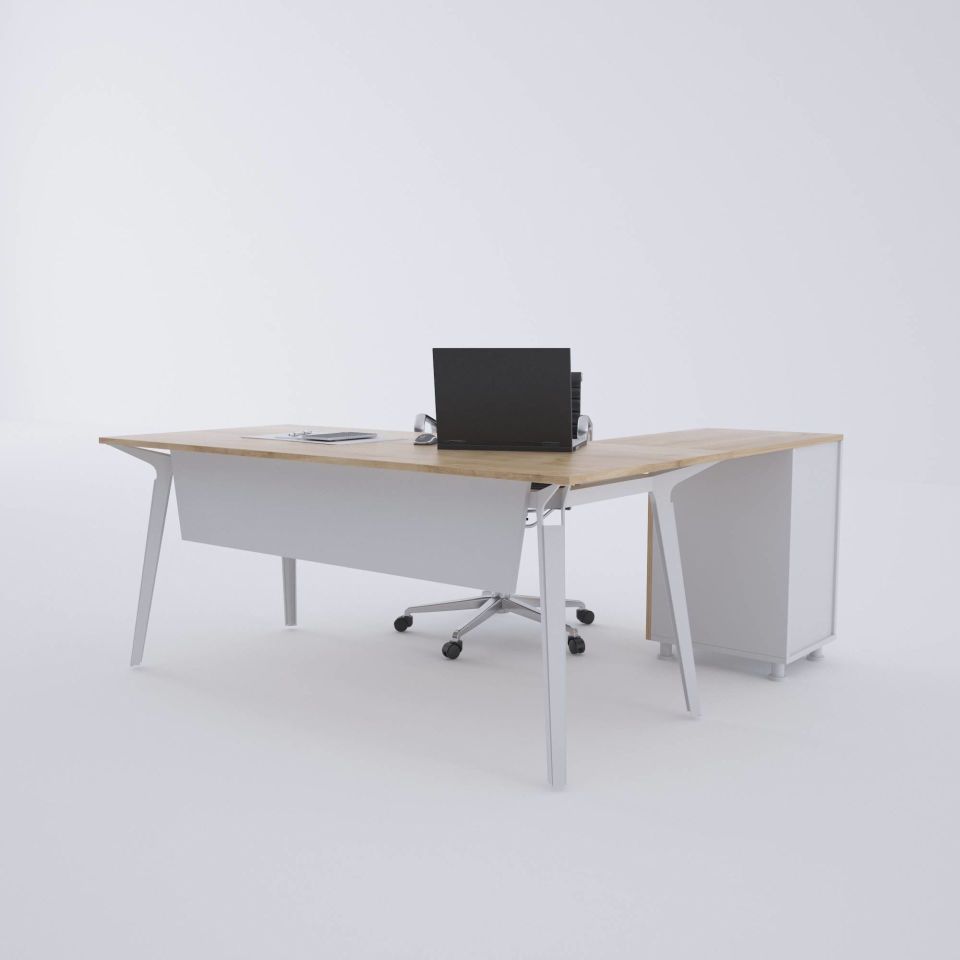 Nova Keson Etajerli Çalışma Masası 160x80 - Meşe