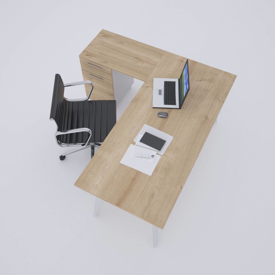 Nova Keson Etajerli Çalışma Masası 160x80 - Meşe