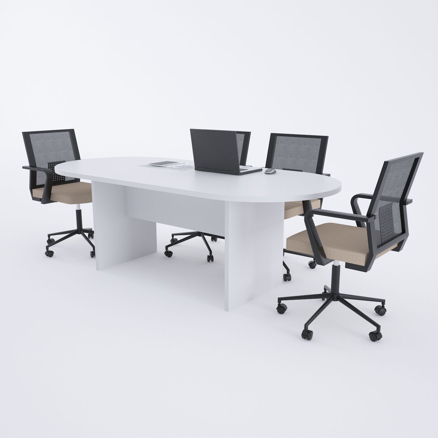 Oval Toplantı Masası-Beyaz
