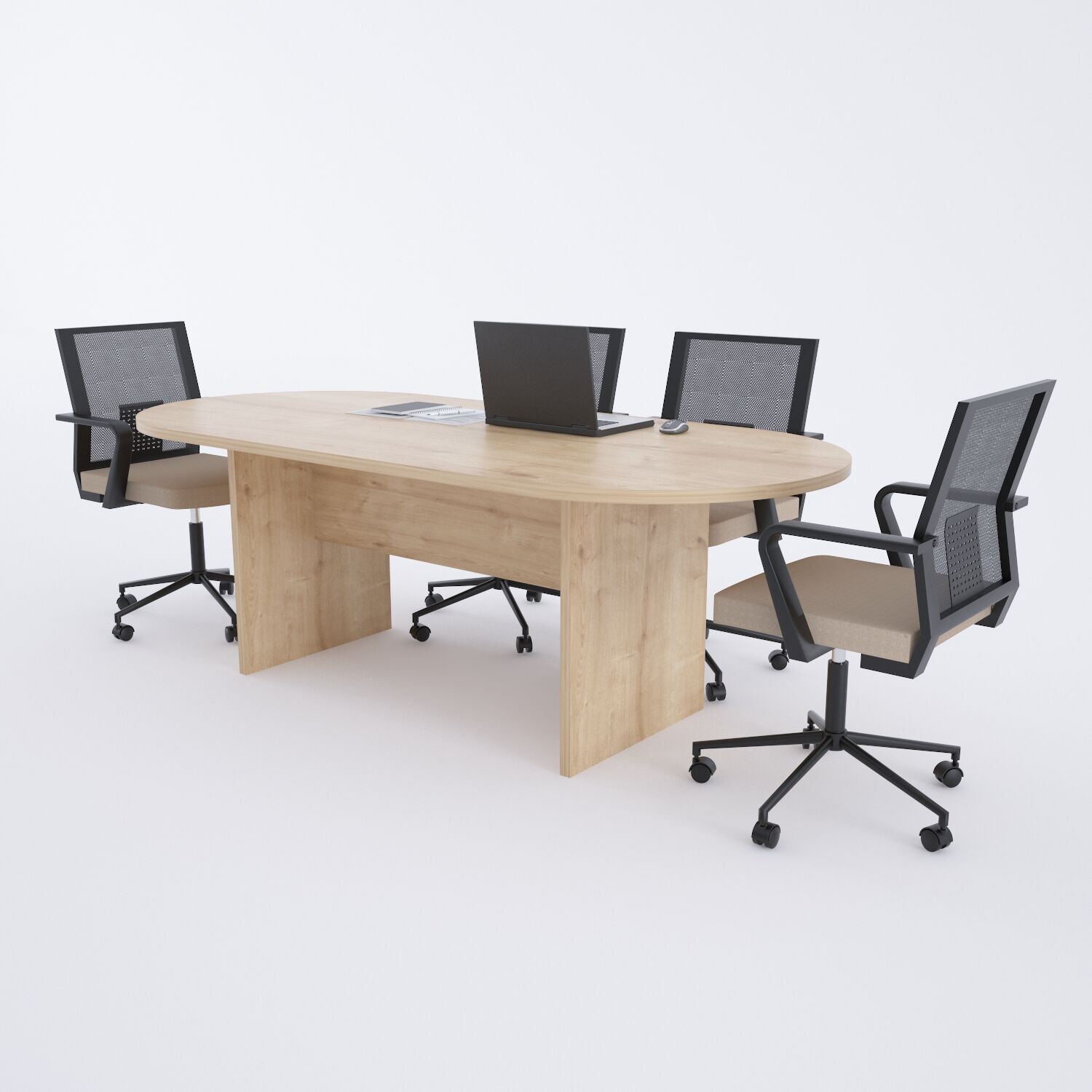 Oval Toplantı Masası-Meşe