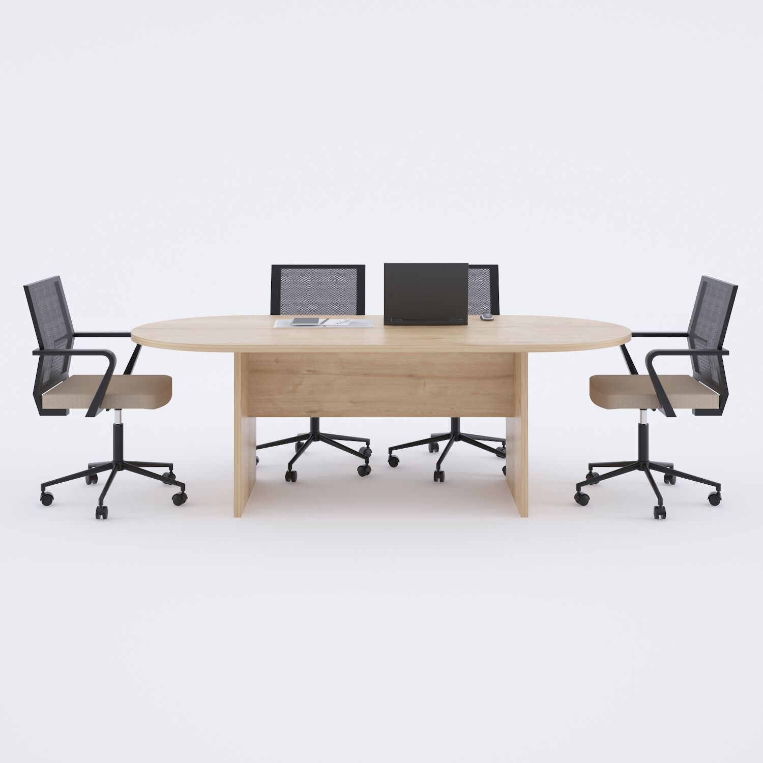 Oval Toplantı Masası-Meşe