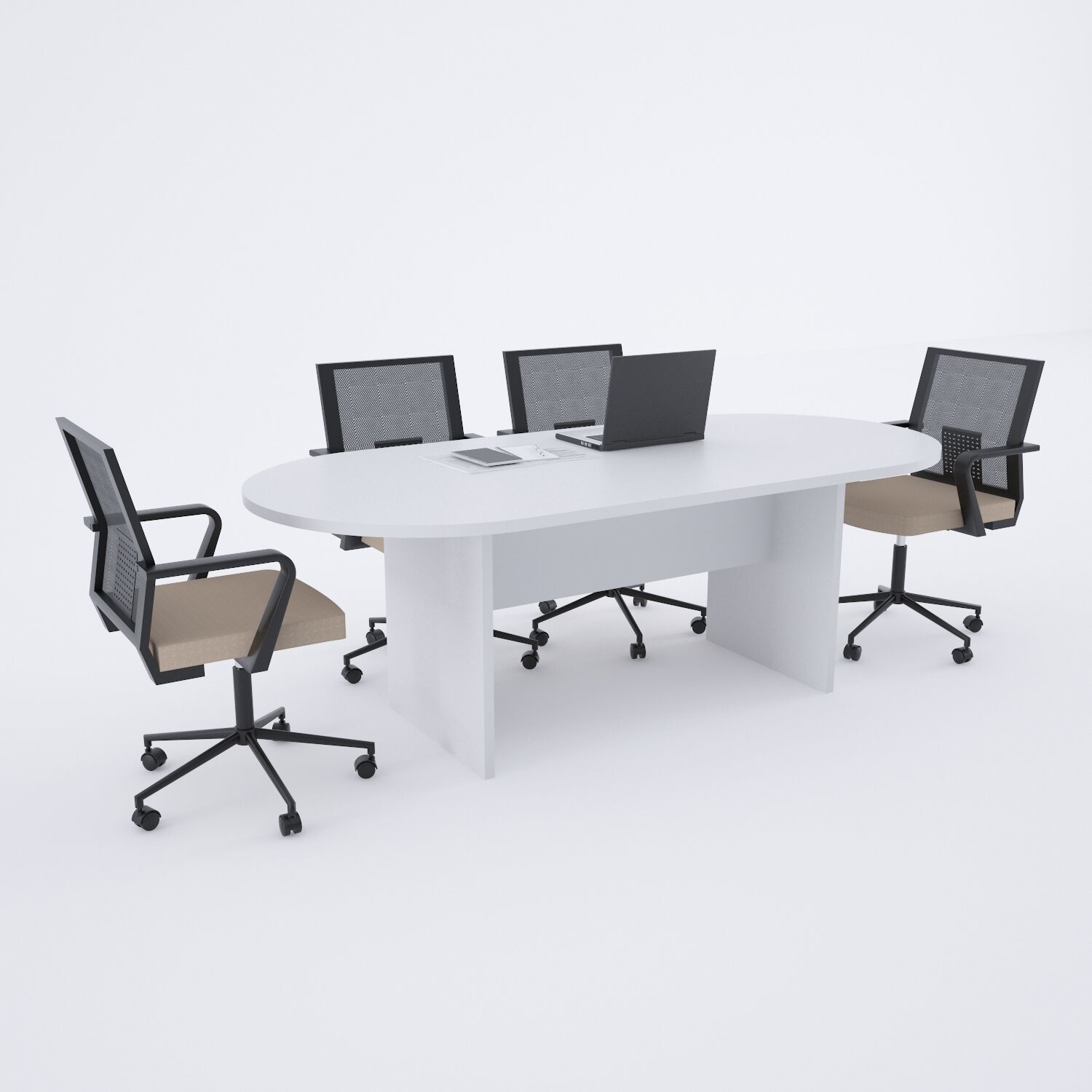Oval Toplantı Masası-Beyaz