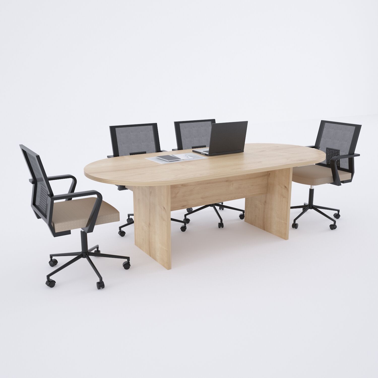 Oval Toplantı Masası-Meşe