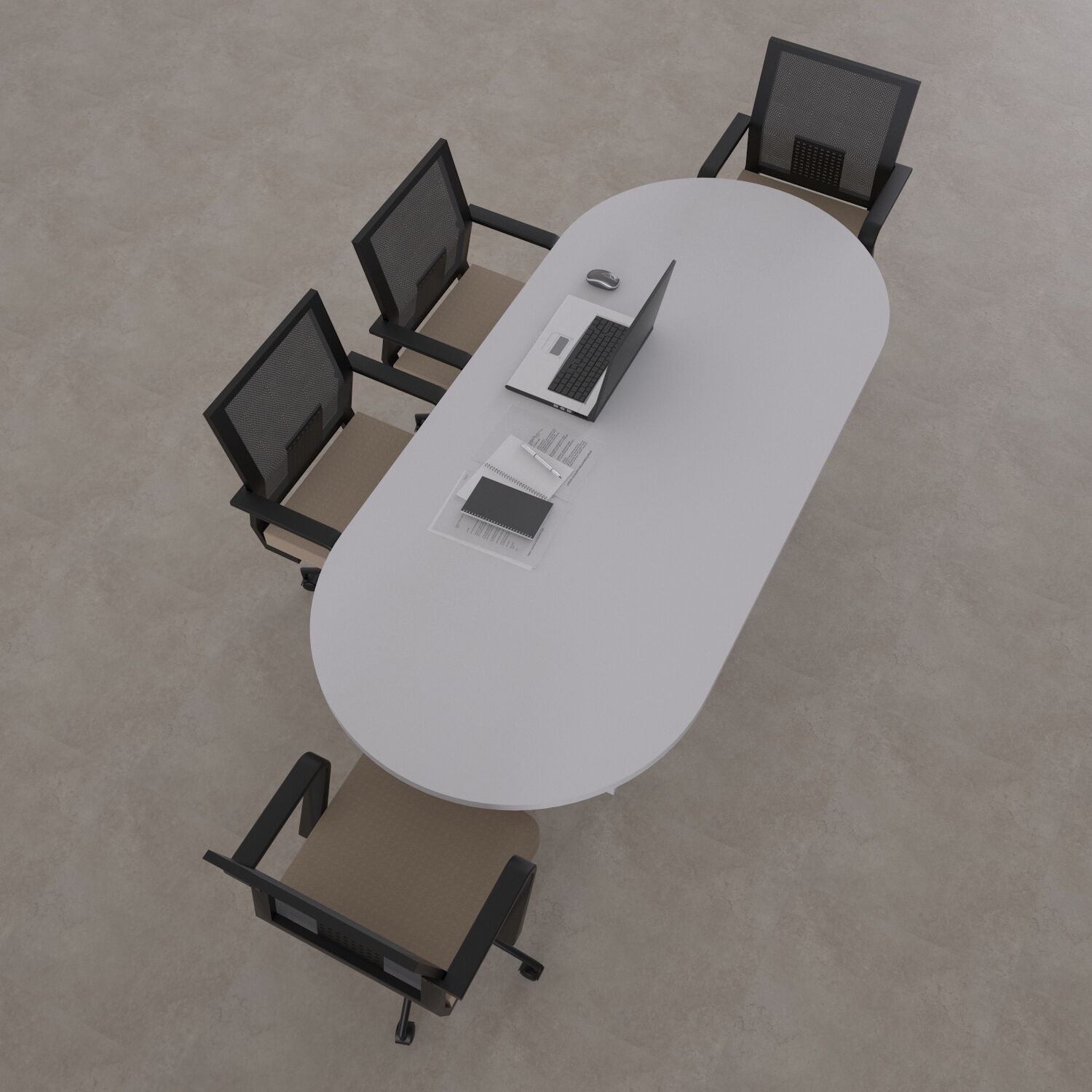 Oval Toplantı Masası-Beyaz