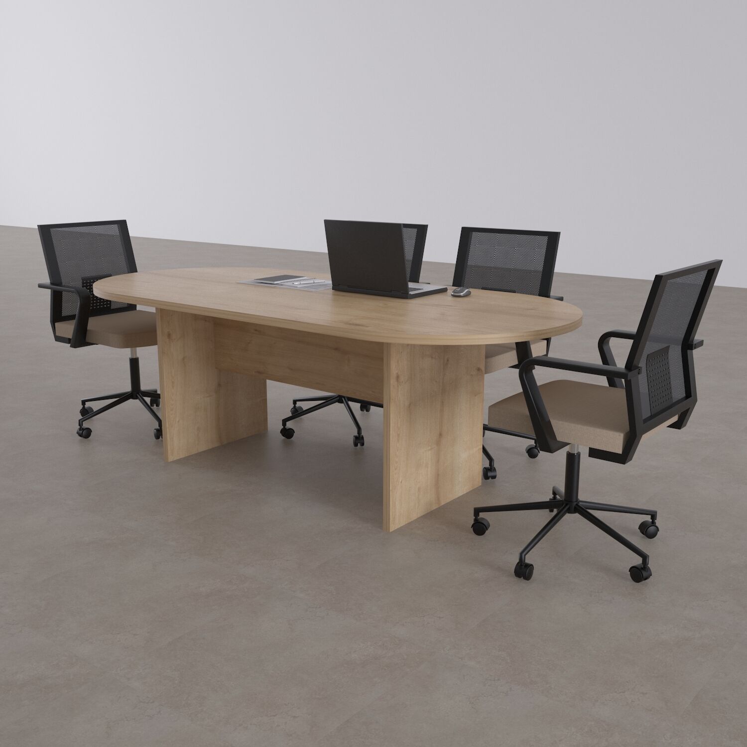 Oval Toplantı Masası-Meşe