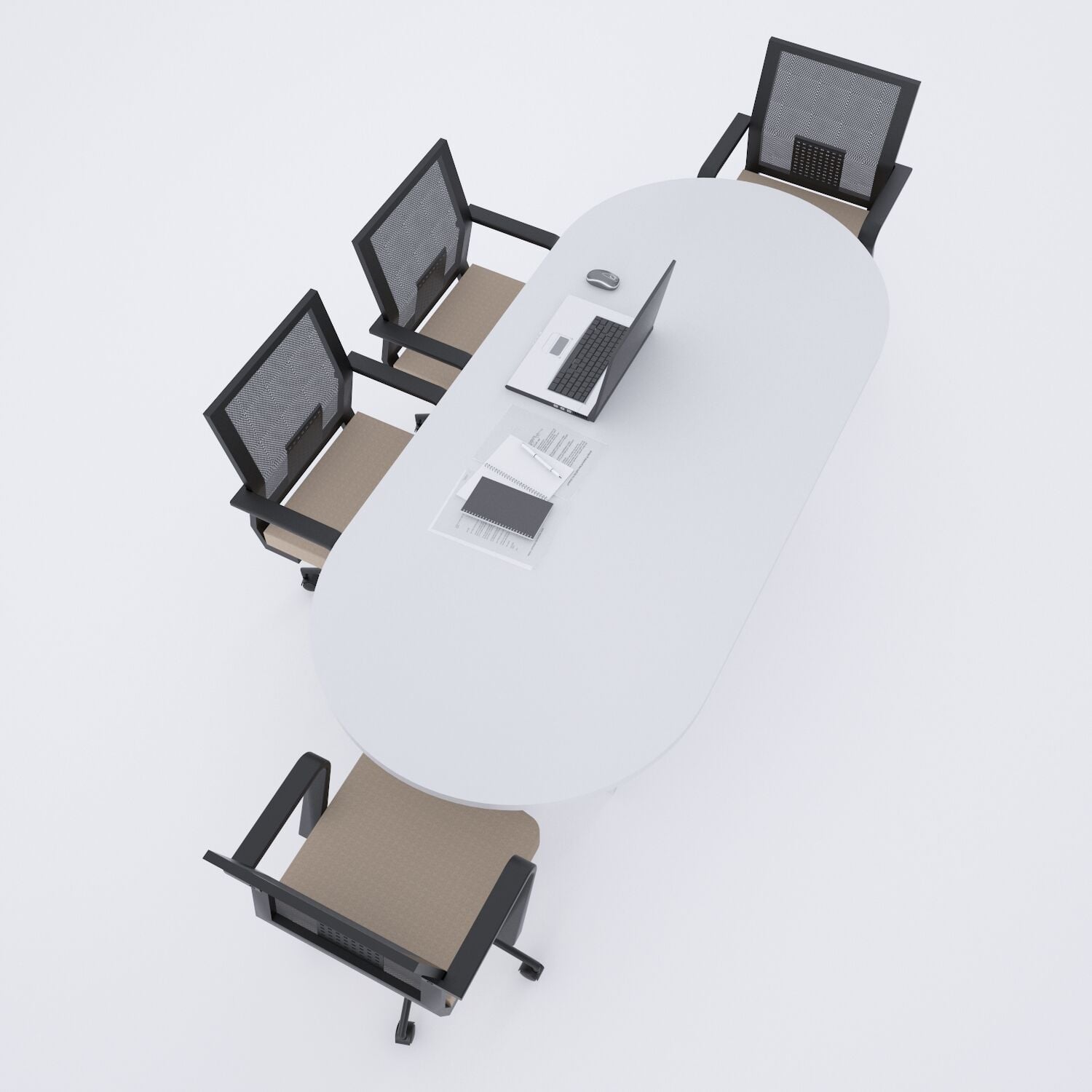 Oval Toplantı Masası-Beyaz