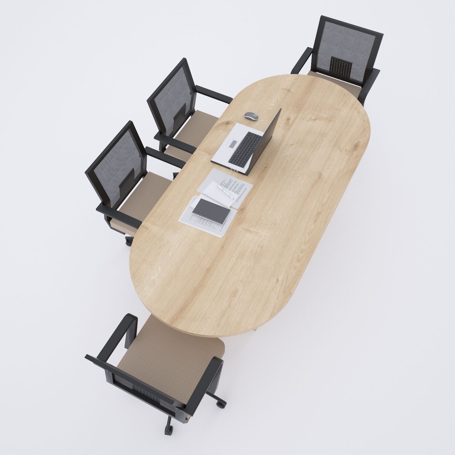 Oval Toplantı Masası-Meşe