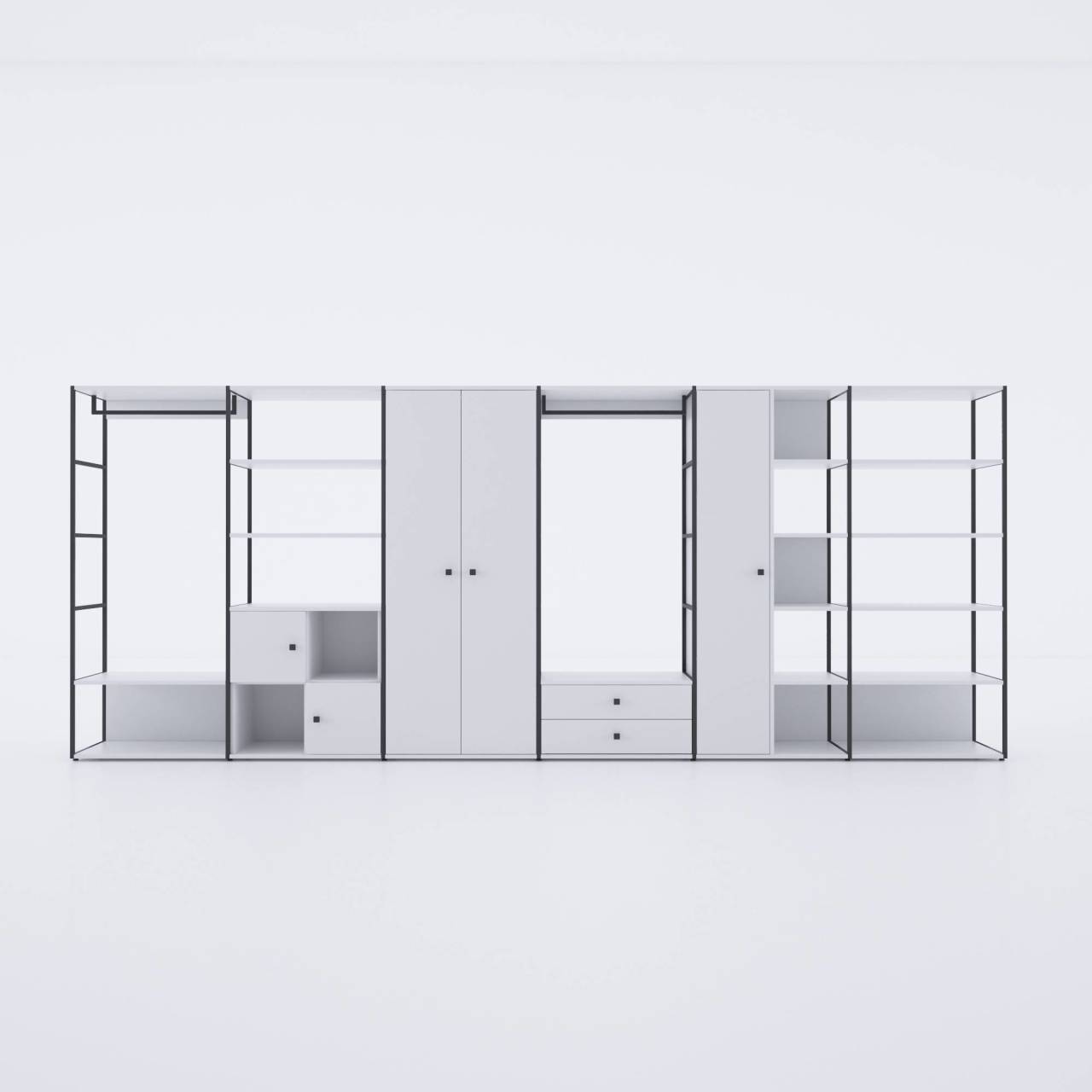 Cube Giysi Dolabı Düz Set