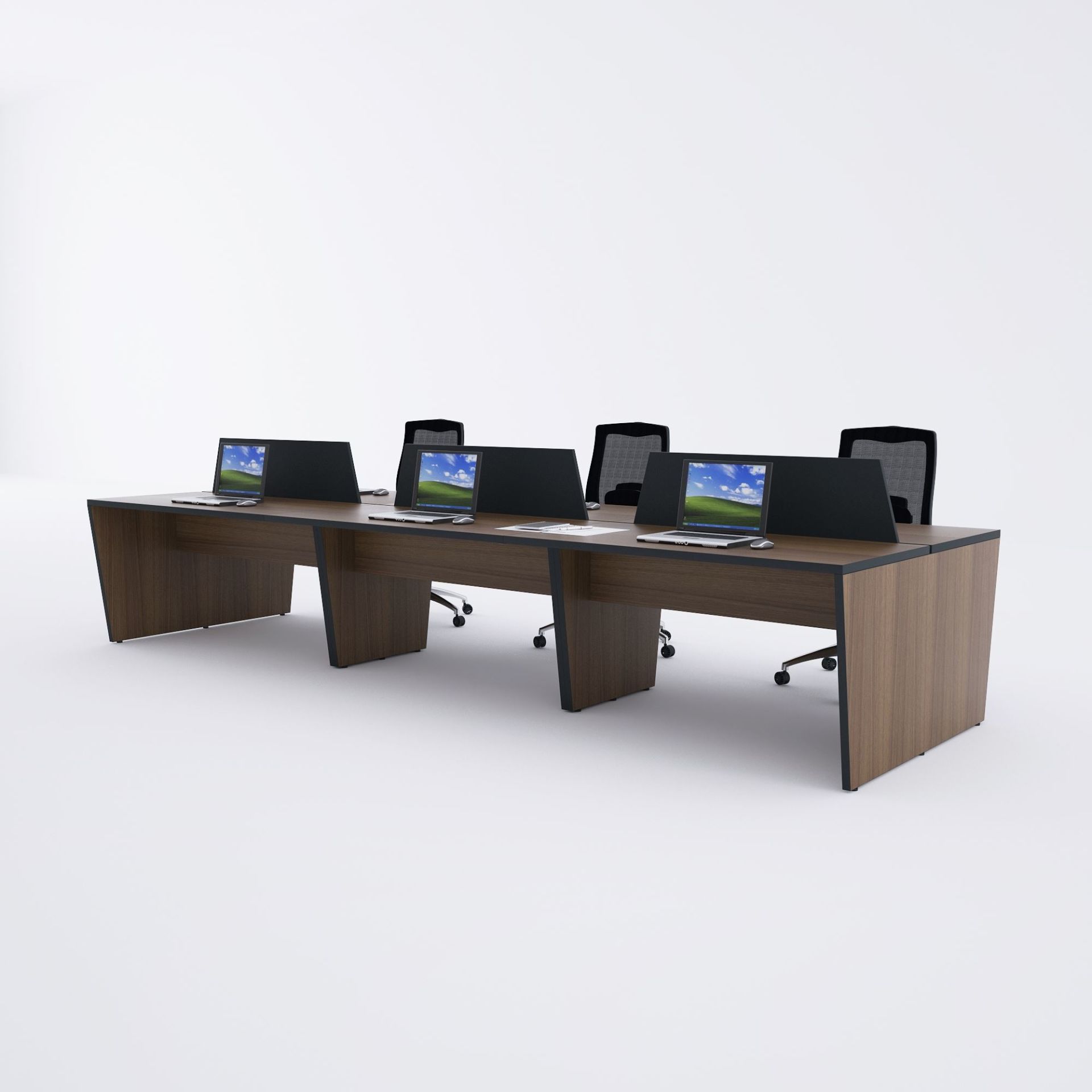 Panel Altılı Çalışma Masası-Ceviz