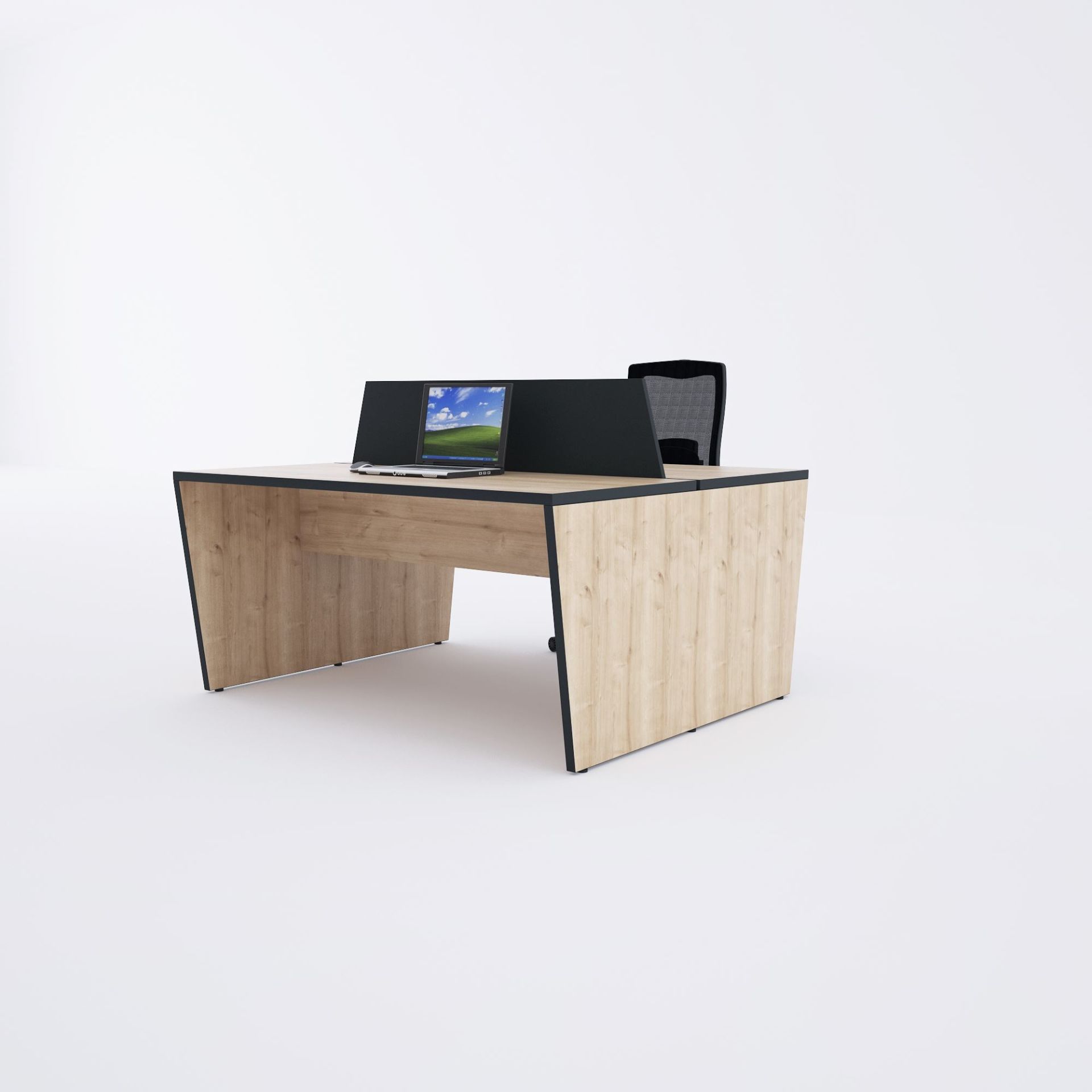 Panel İkili Çalışma Masası-Meşe