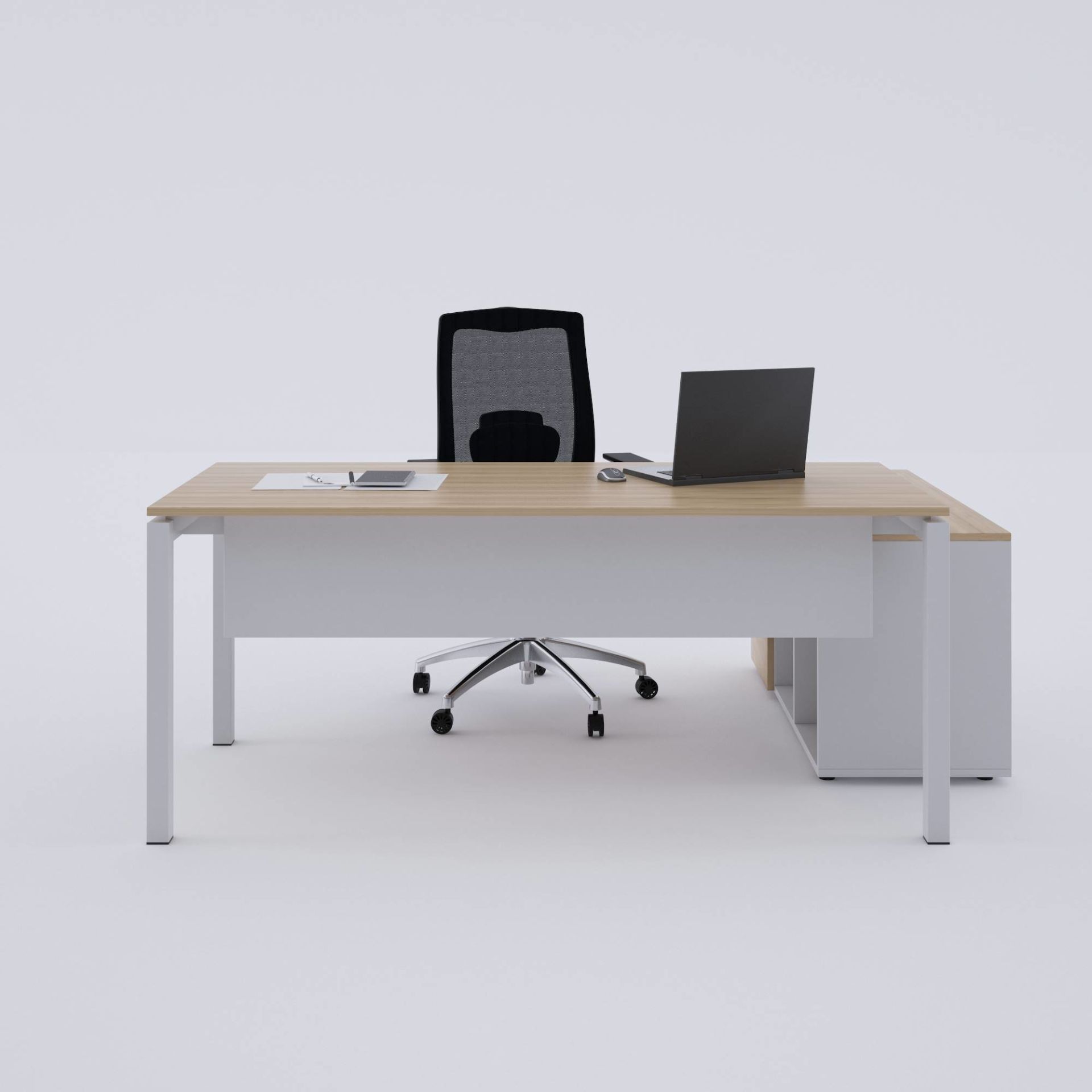 Cube-40 120cm Alt Etajerli Çalışma Masası-Meşe