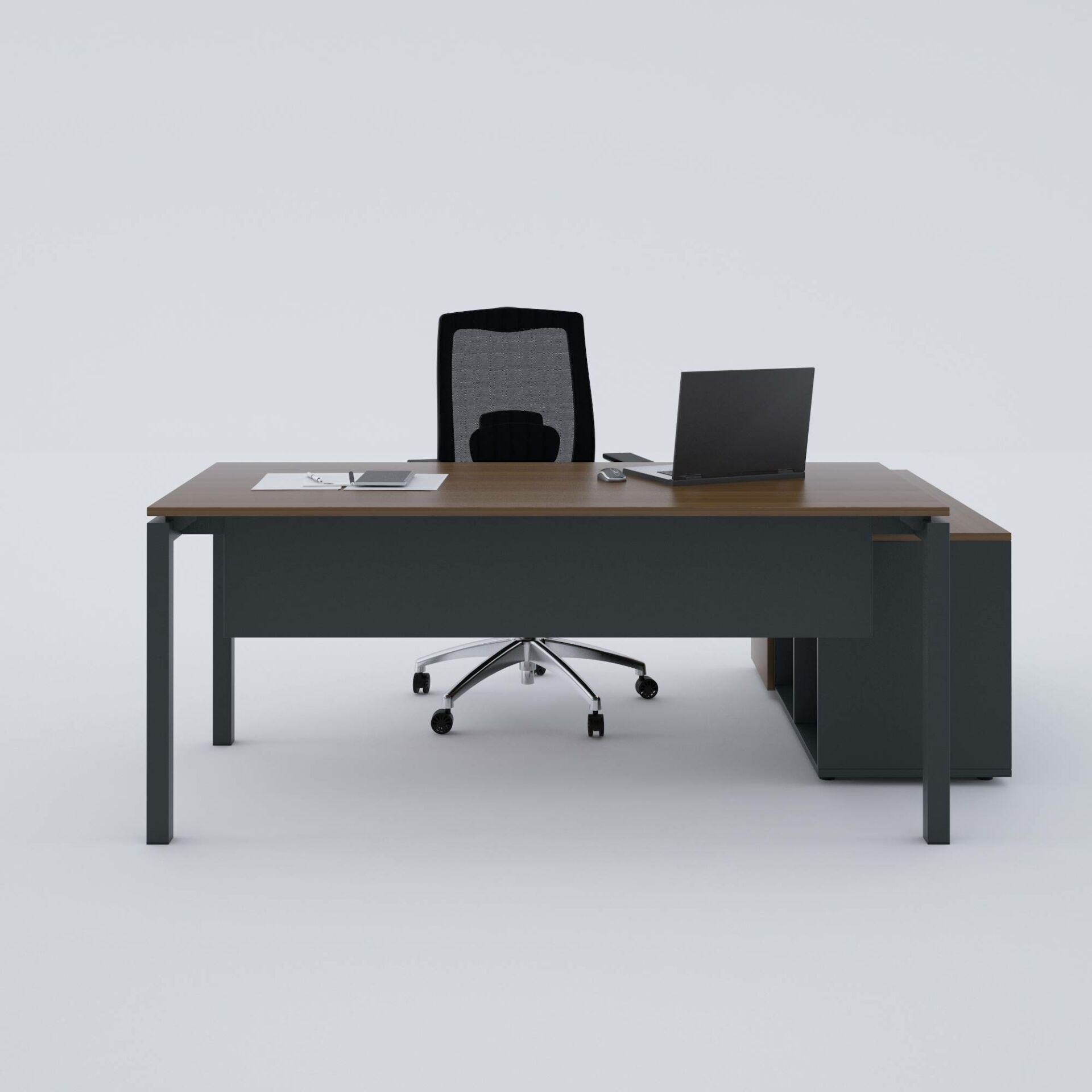 Cube-40 120cm Alt Etajerli Çalışma Masası-Ceviz