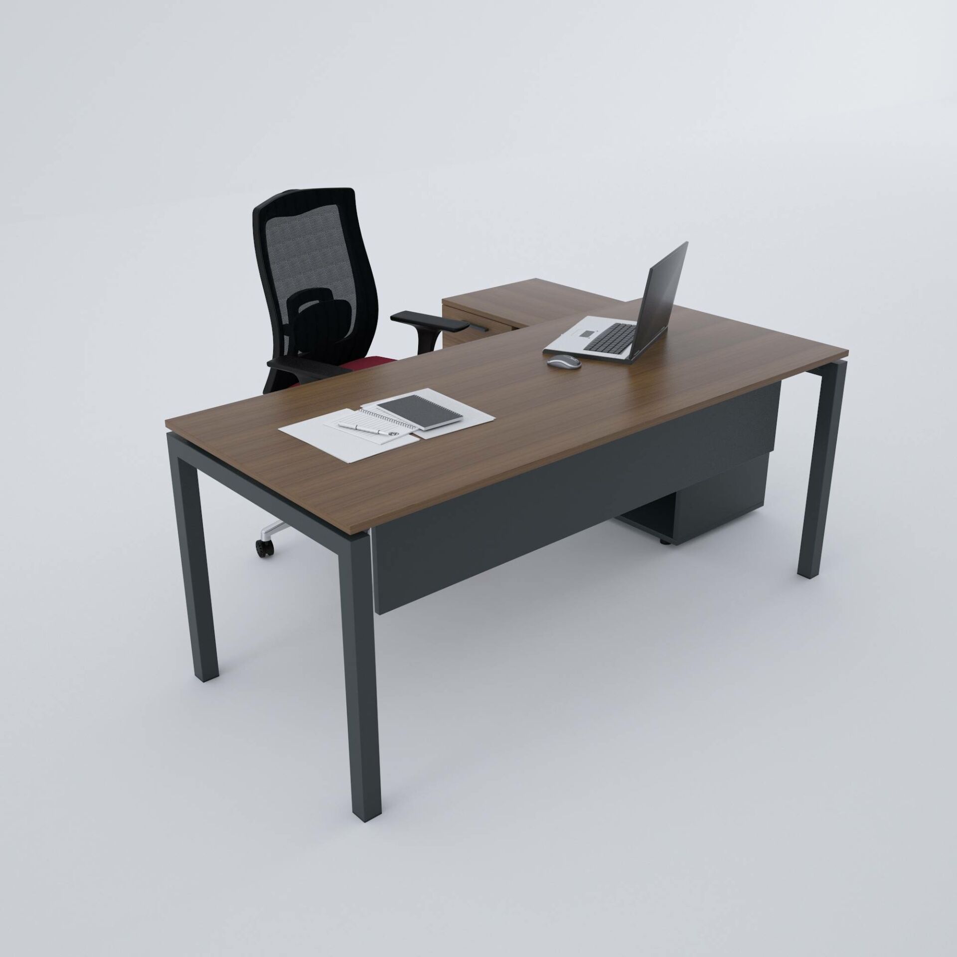 Cube-40 120cm Alt Etajerli Çalışma Masası-Ceviz