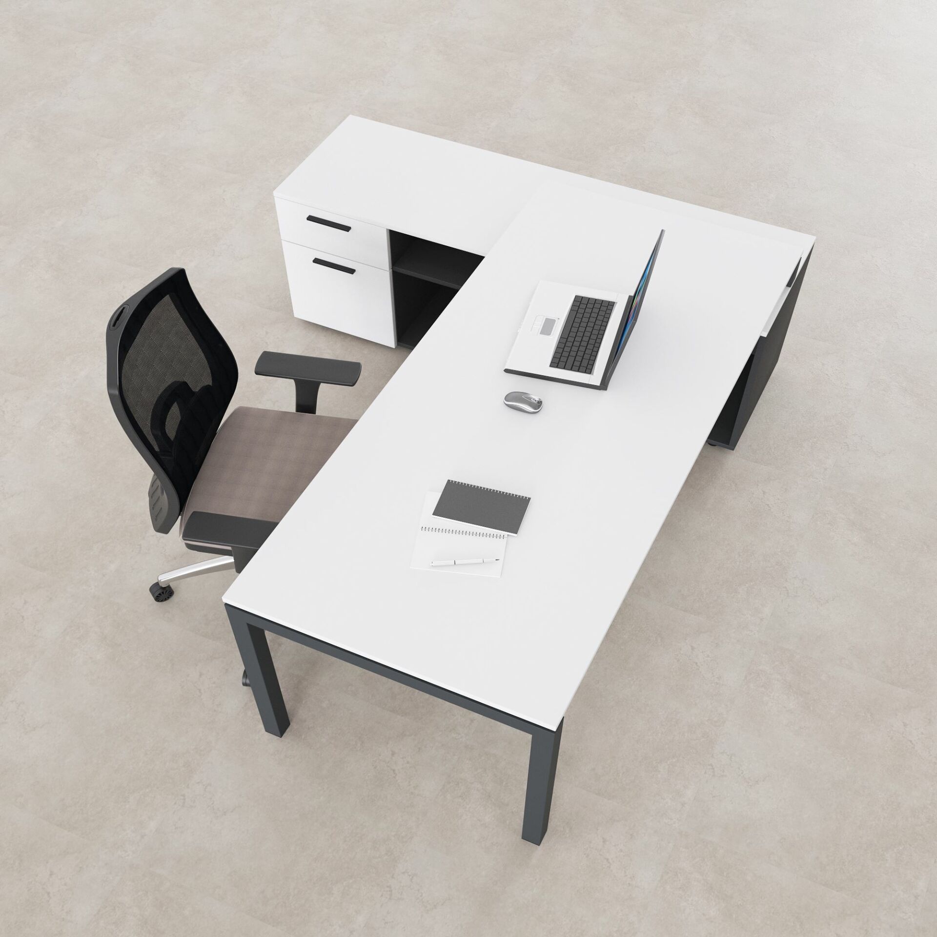 Cube-40 160cm Alt Etajerli Çalışma Masası