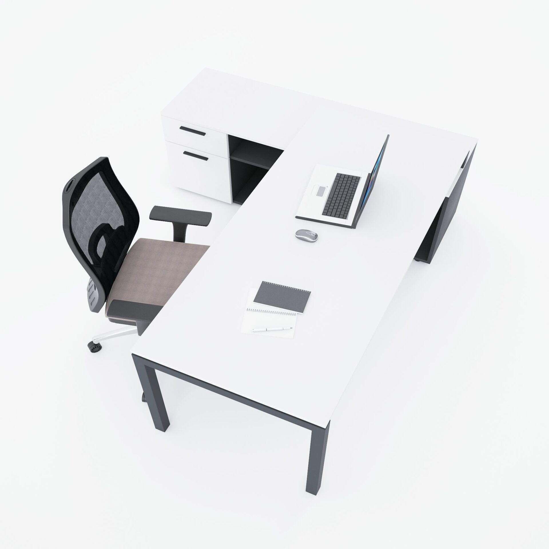 Cube-40 160cm Alt Etajerli Çalışma Masası