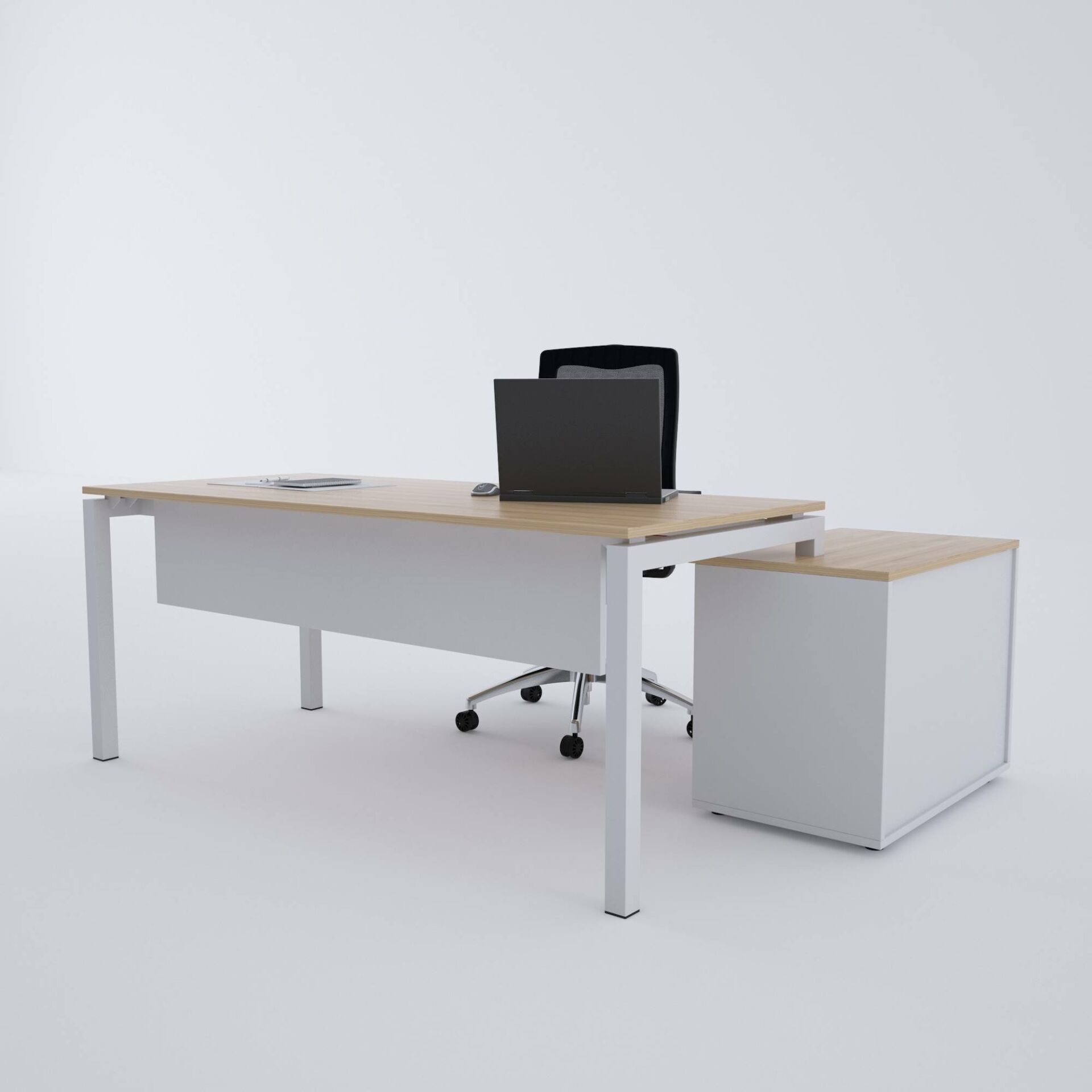 Cube-40 80cm Alt Etajerli Çalışma Masası-Meşe