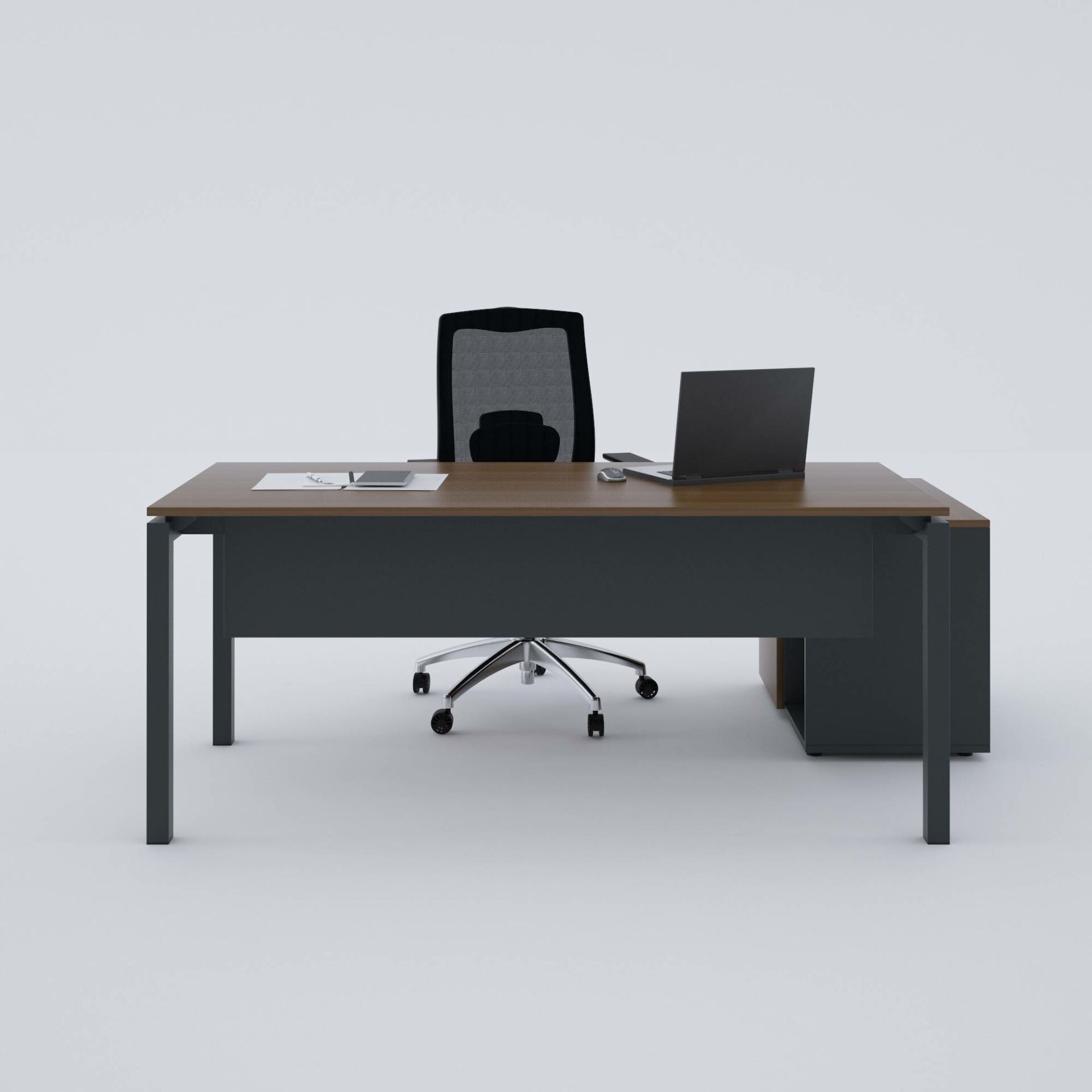Cube-40 80cm Alt Etajerli Çalışma Masası-Ceviz