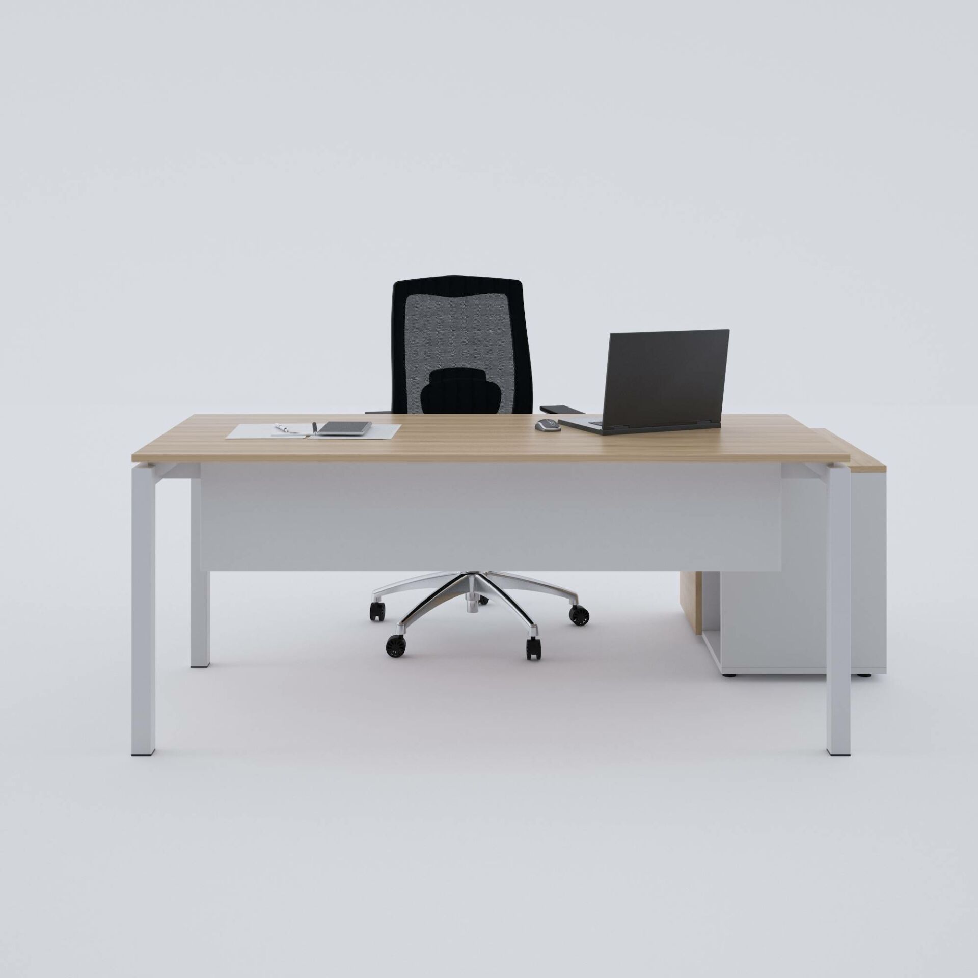 Cube-40 80cm Alt Etajerli Çalışma Masası-Meşe