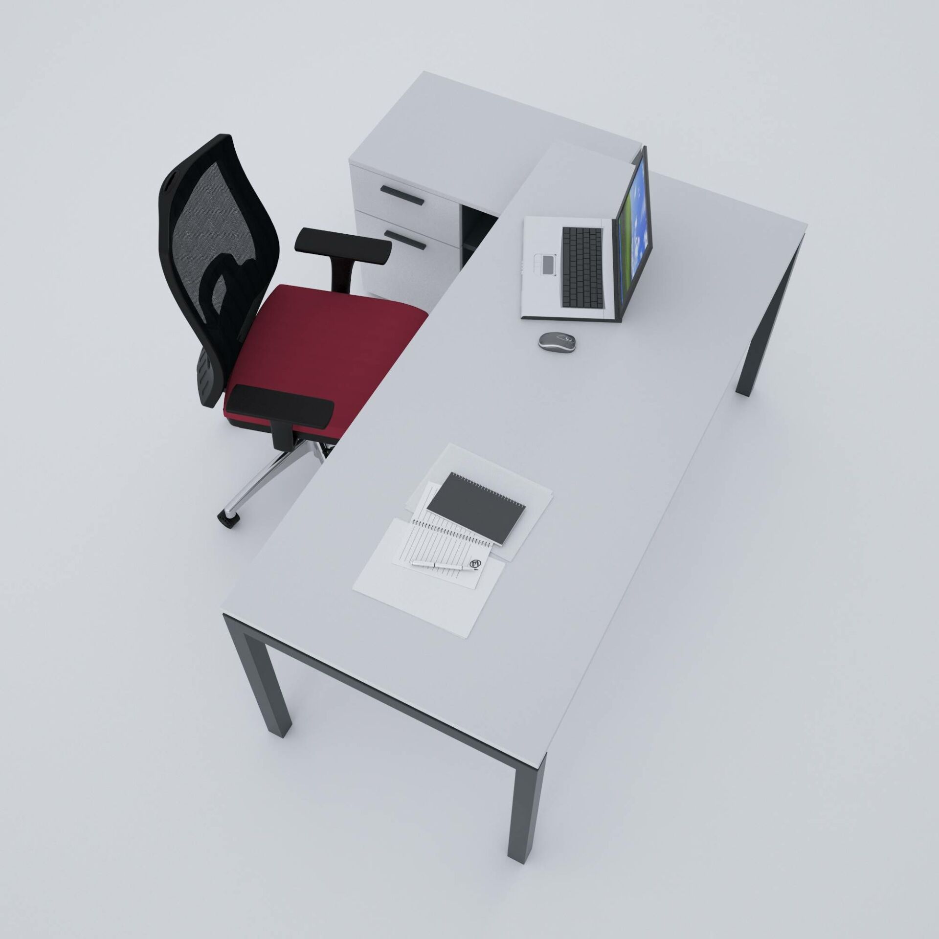 Cube-40 80cm Alt Etajerli Çalışma Masası