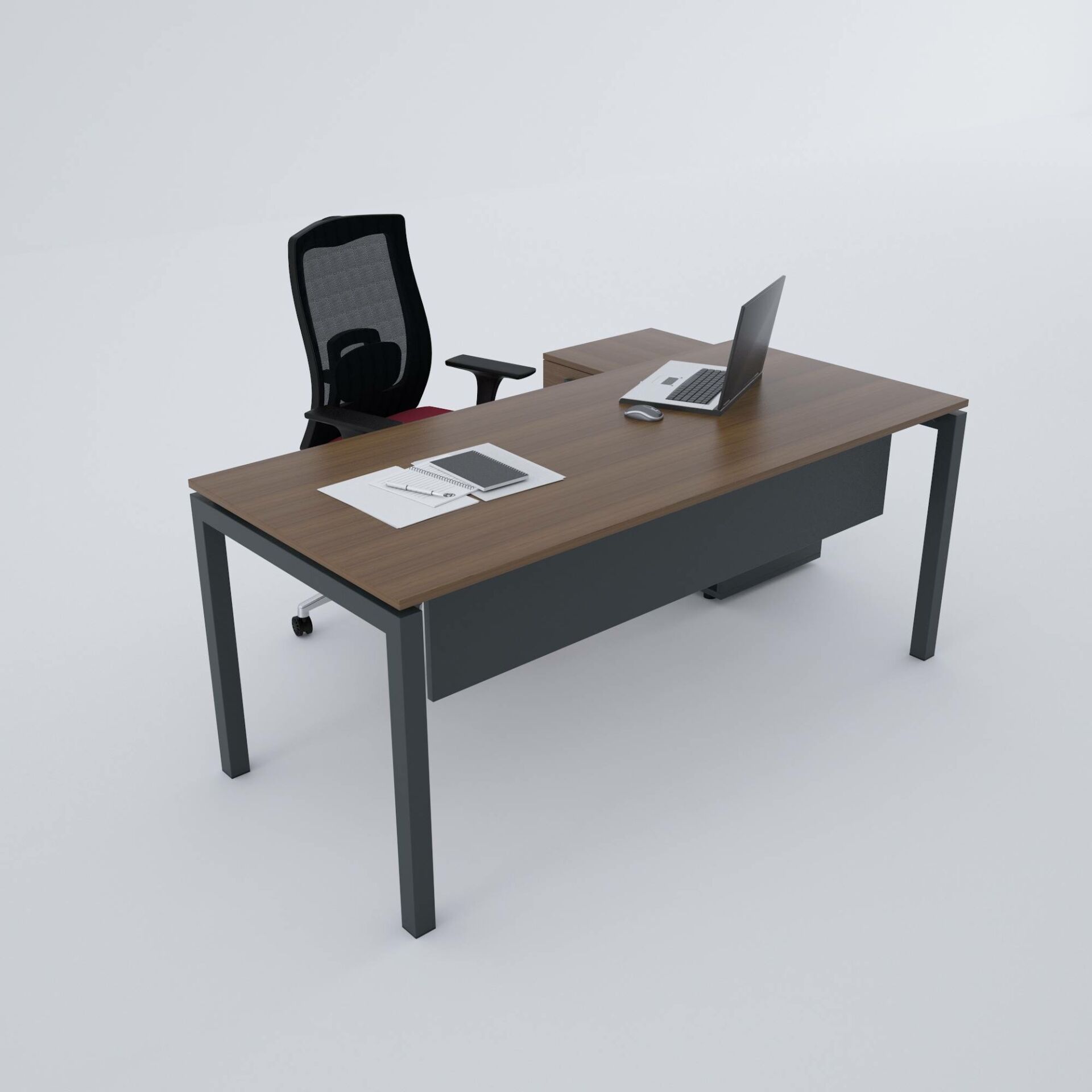 Cube-40 80cm Alt Etajerli Çalışma Masası-Ceviz