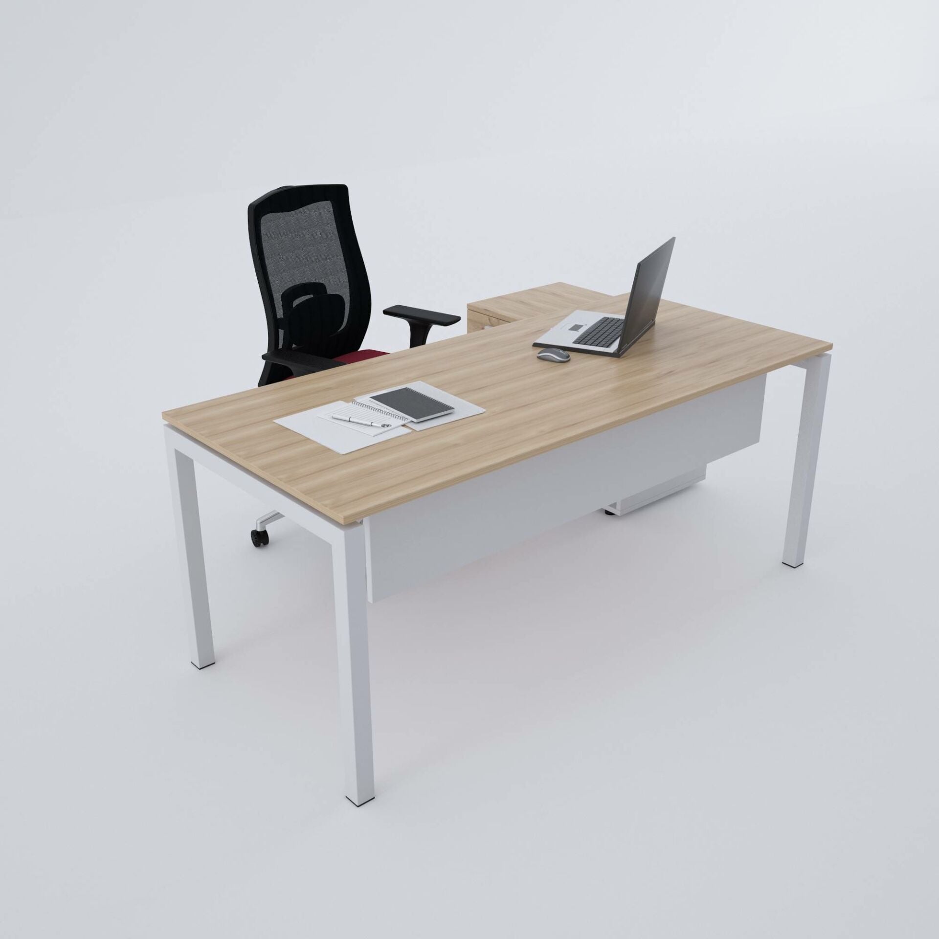 Cube-40 80cm Alt Etajerli Çalışma Masası-Meşe