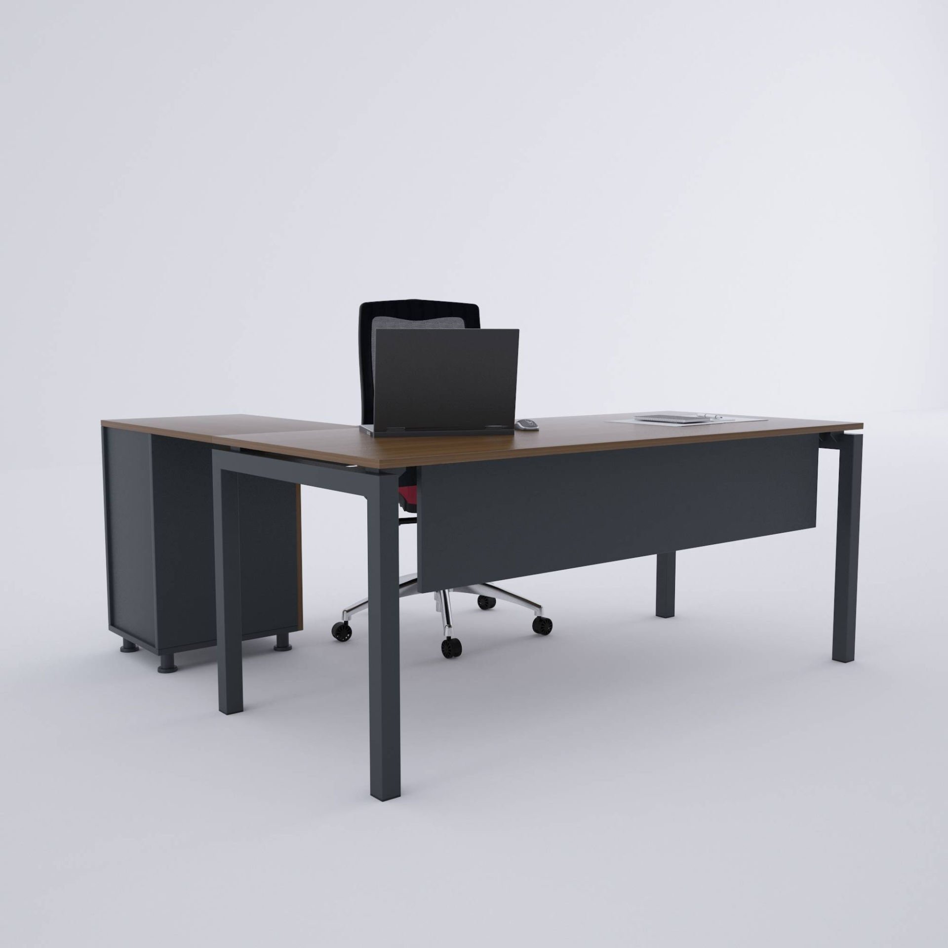 Cube-40 Keson Etajerli Çalışma Masası-Ceviz