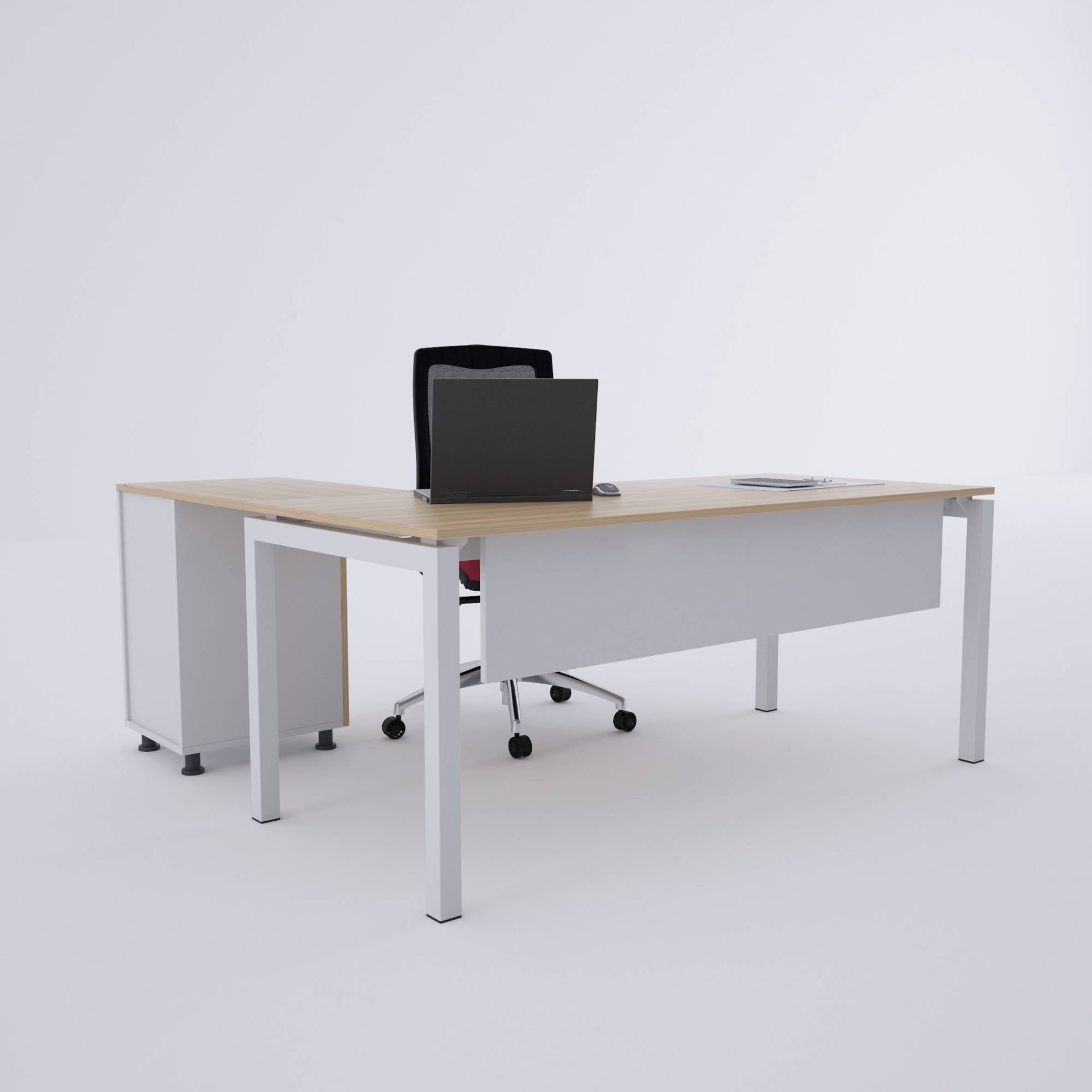 Cube-40 Keson Etajerli Çalışma Masası-Meşe