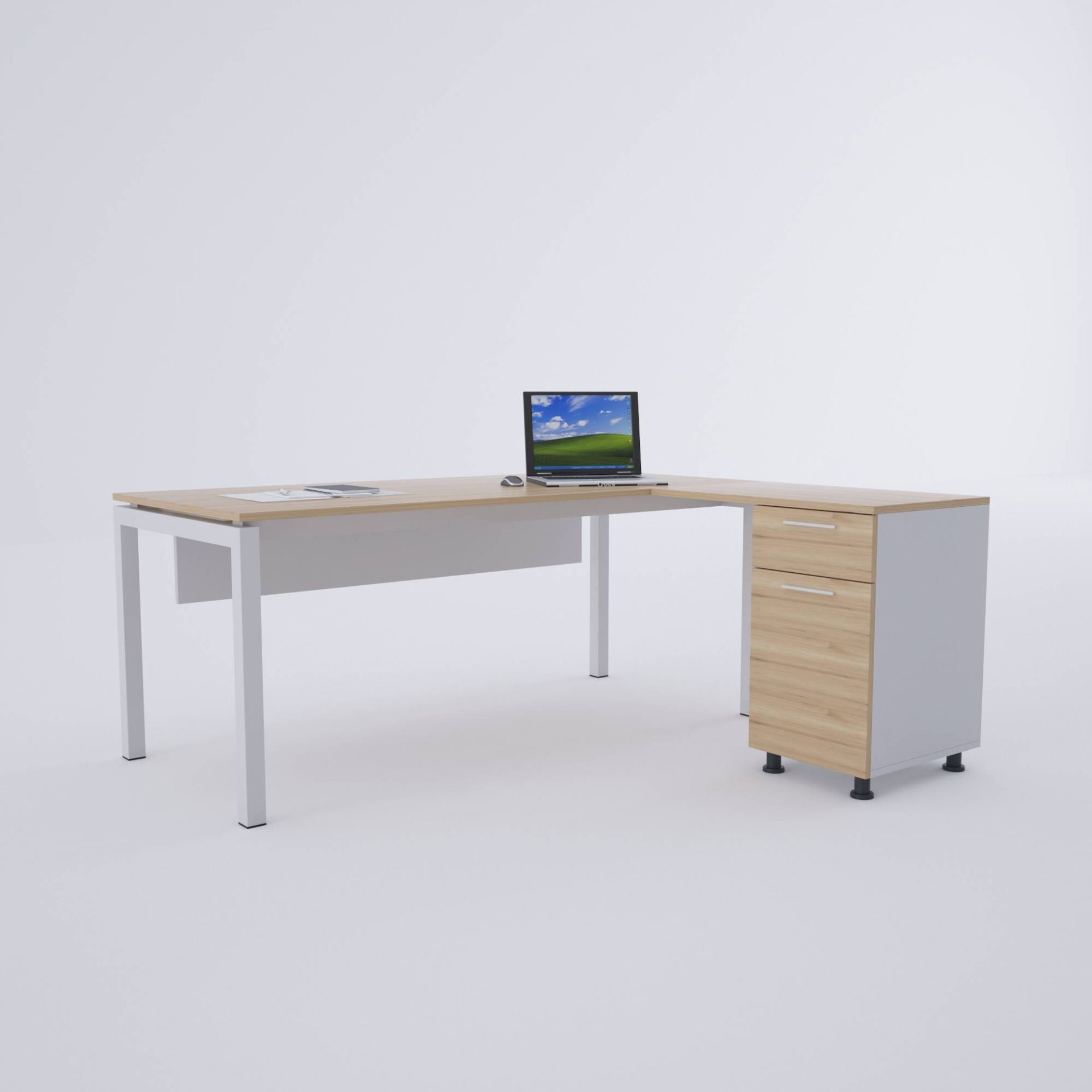 Cube-40 Keson Etajerli Çalışma Masası-Meşe