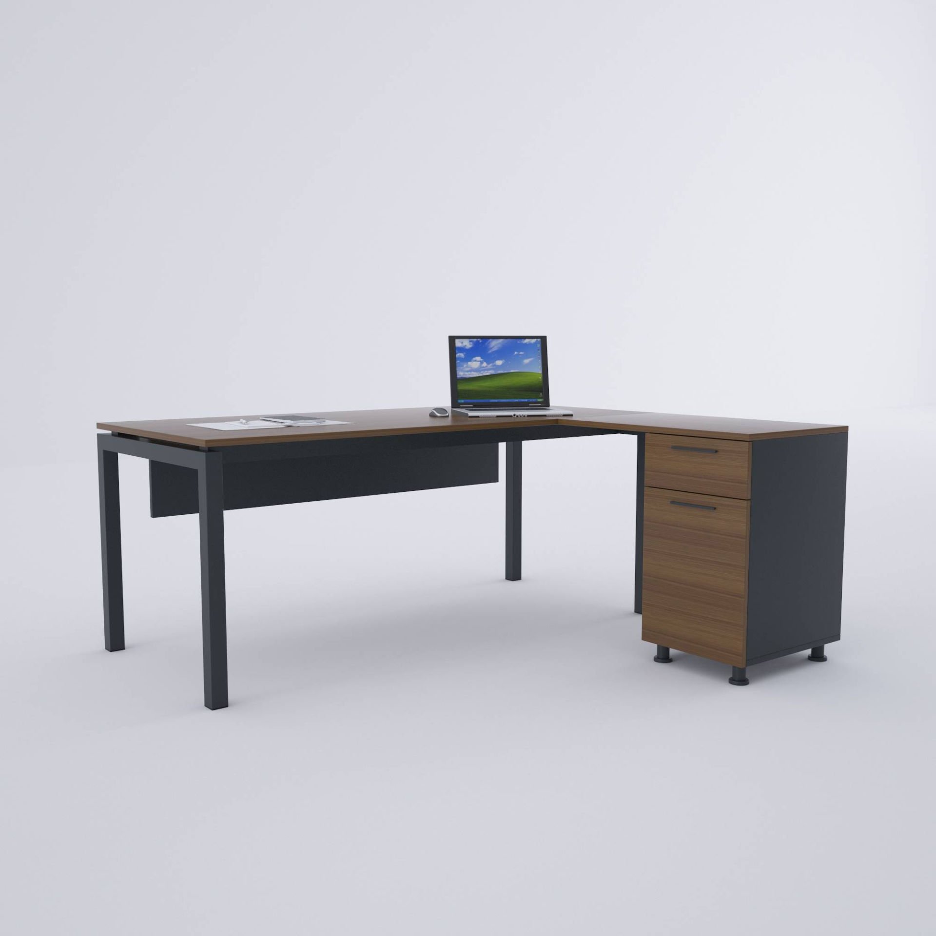 Cube-40 Keson Etajerli Çalışma Masası-Ceviz