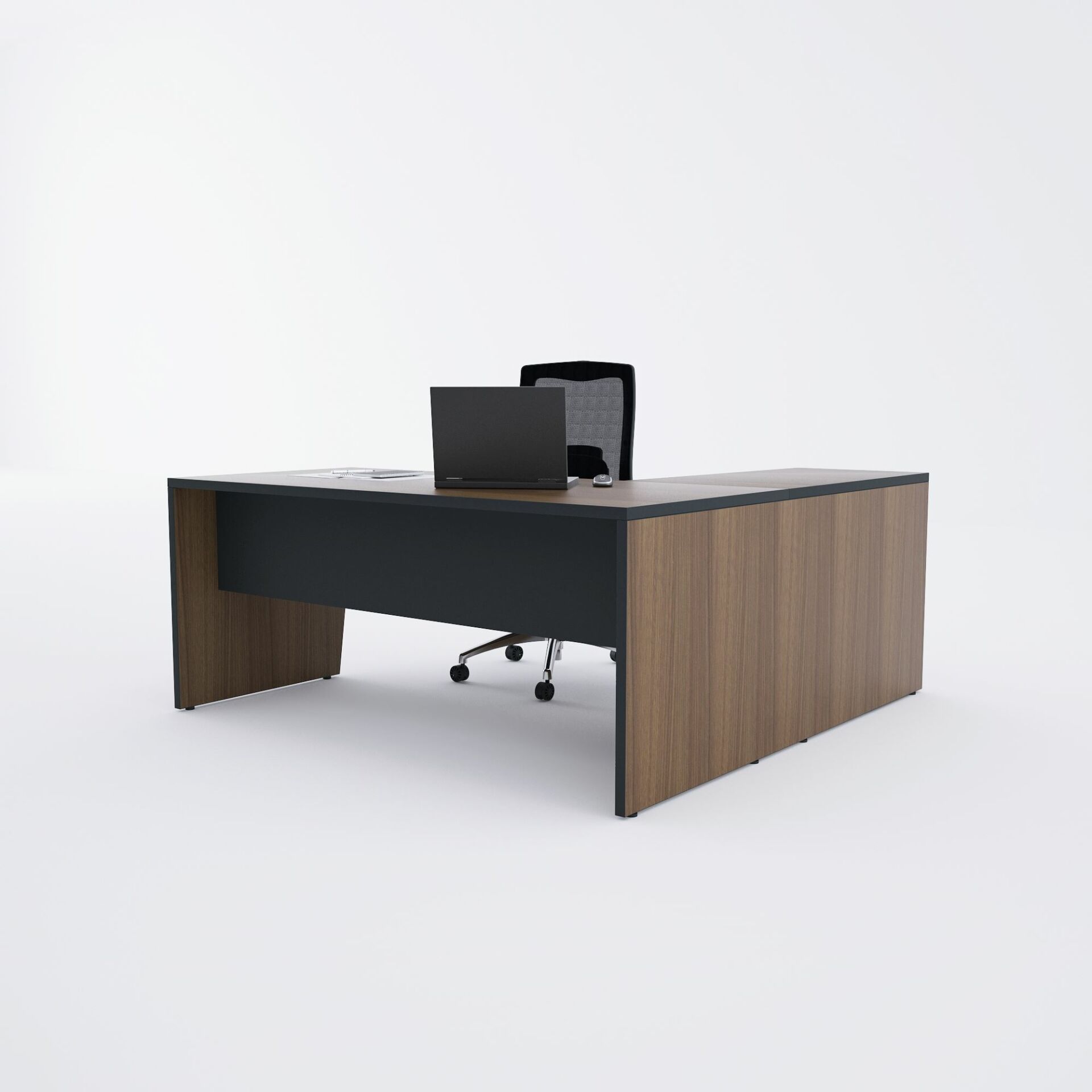 Panel Keson Etajerli Çalışma Masası-Ceviz