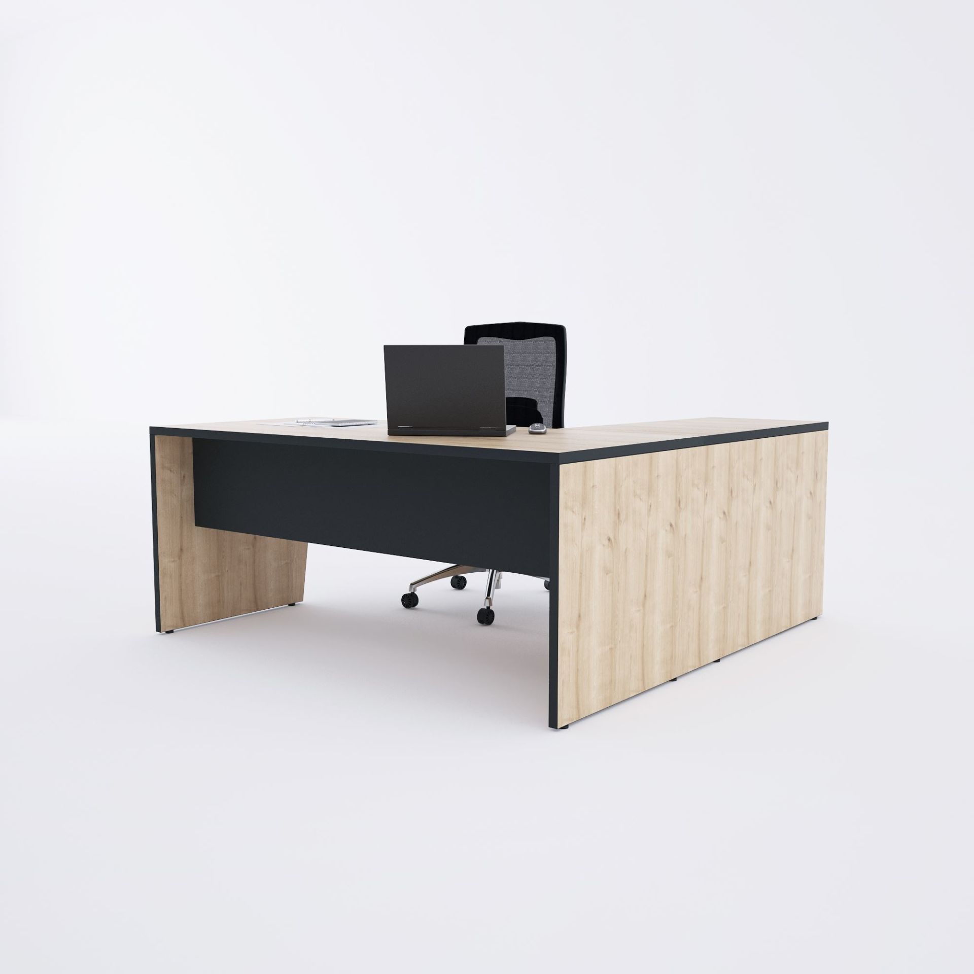 Panel Keson Etajerli Çalışma Masası-Meşe