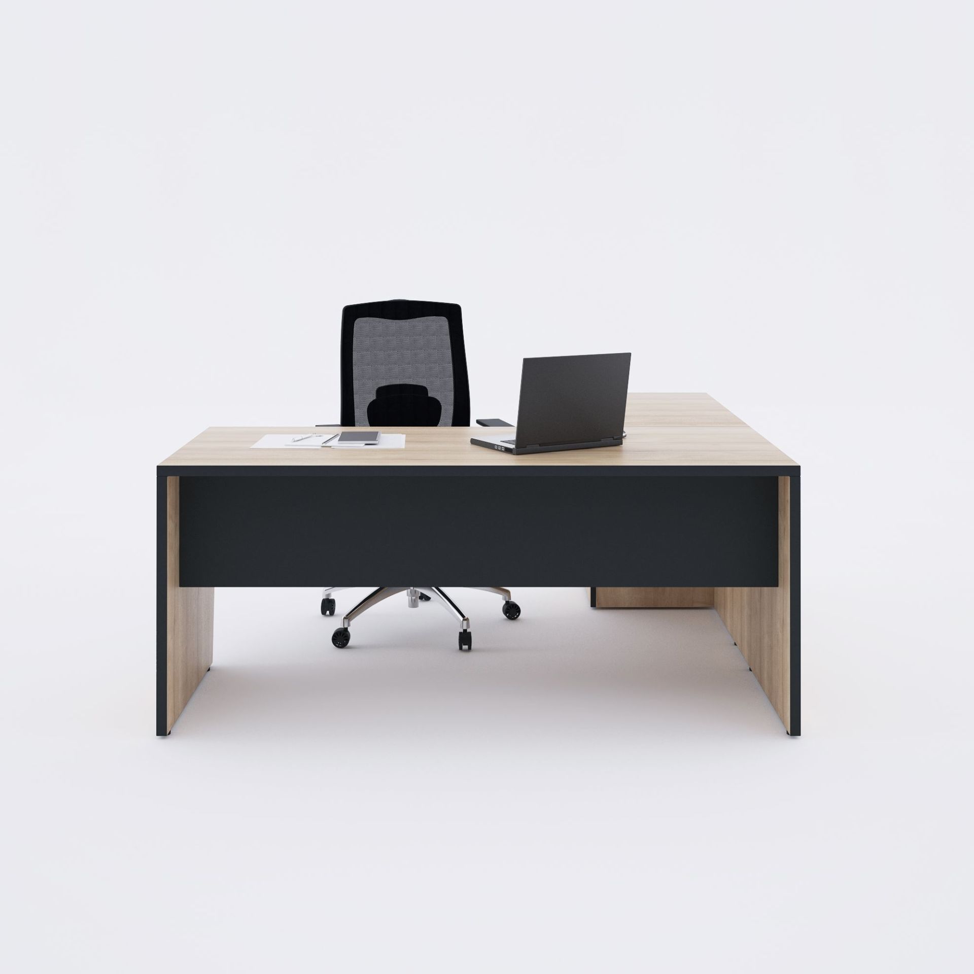 Panel Keson Etajerli Çalışma Masası-Meşe