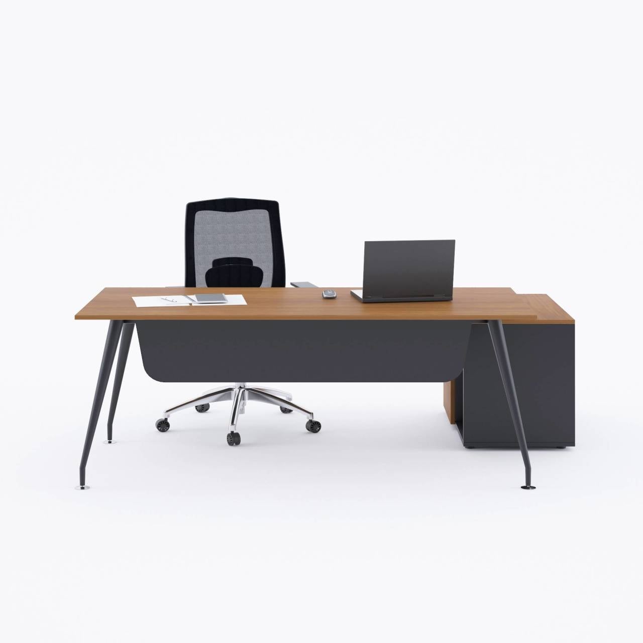 İvory 80cm Alt Etajerli Çalışma Masası-Meşe