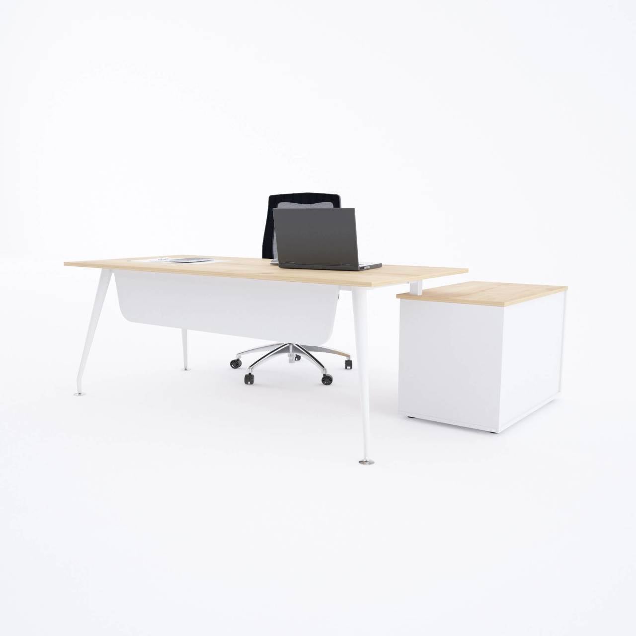 İvory 80cm Alt Etajerli Çalışma Masası-Ceviz