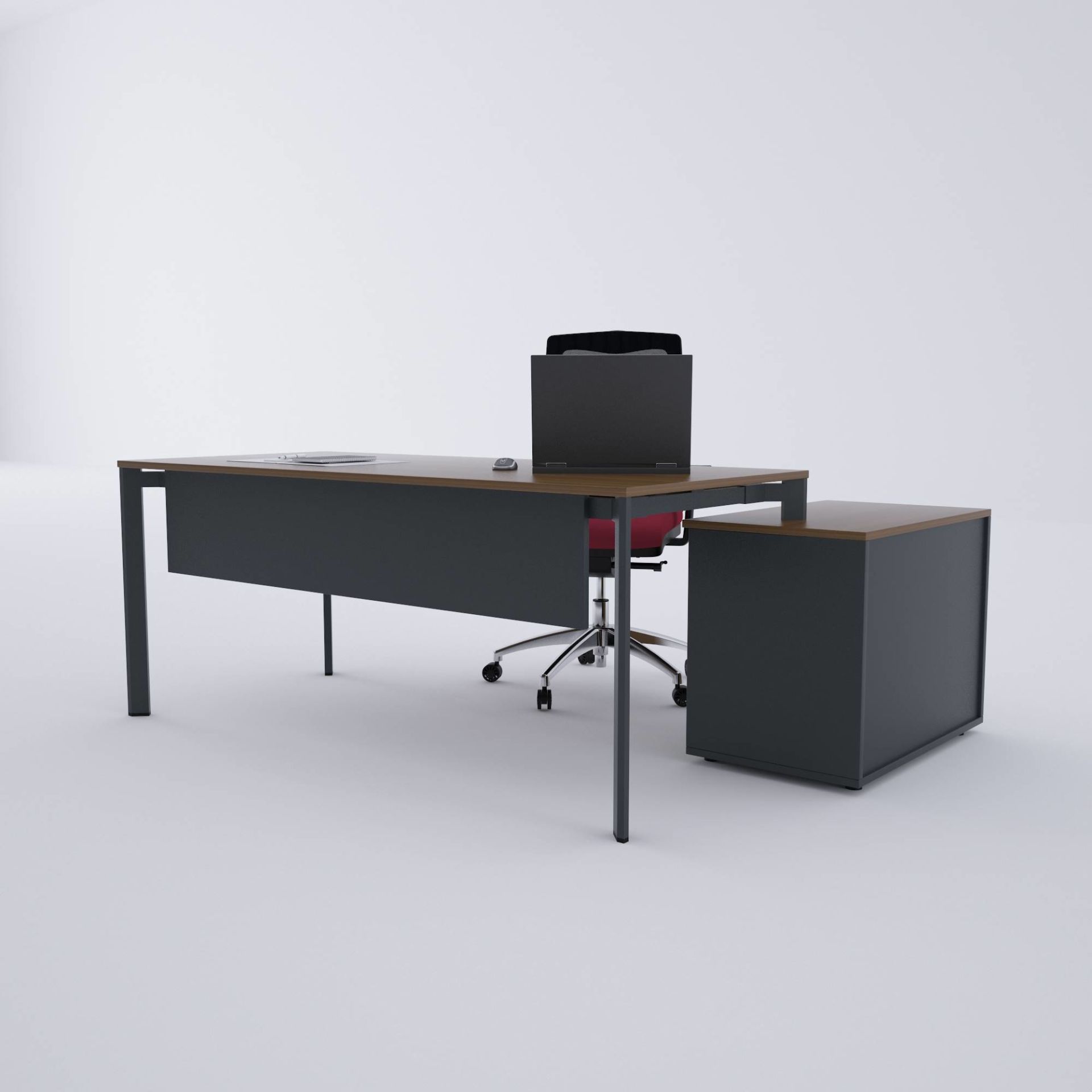 Five 80 cm Alt Etajerli Çalışma Masası-Ceviz