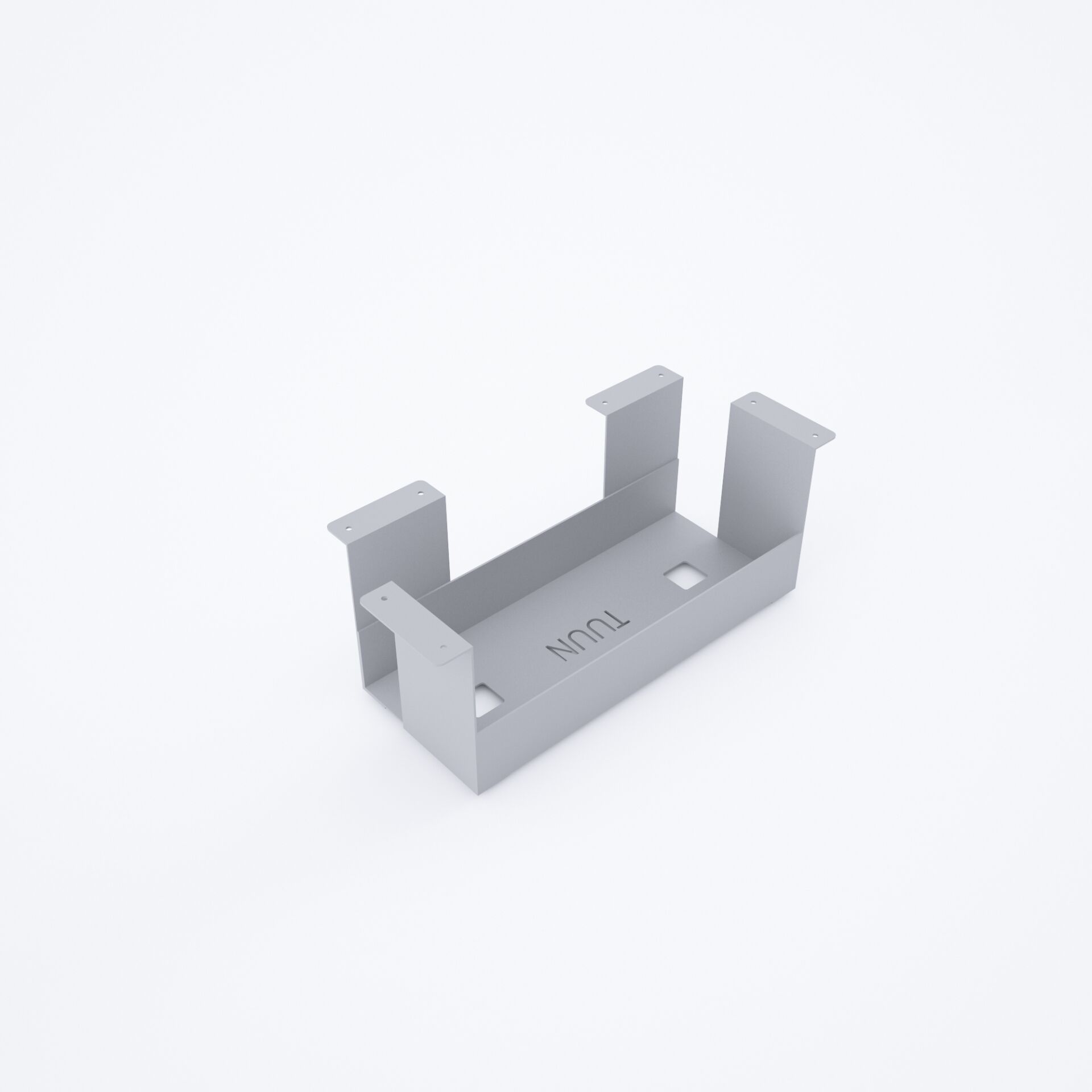 Tekli Metal Masa Altı Kablo Tavası-Gri