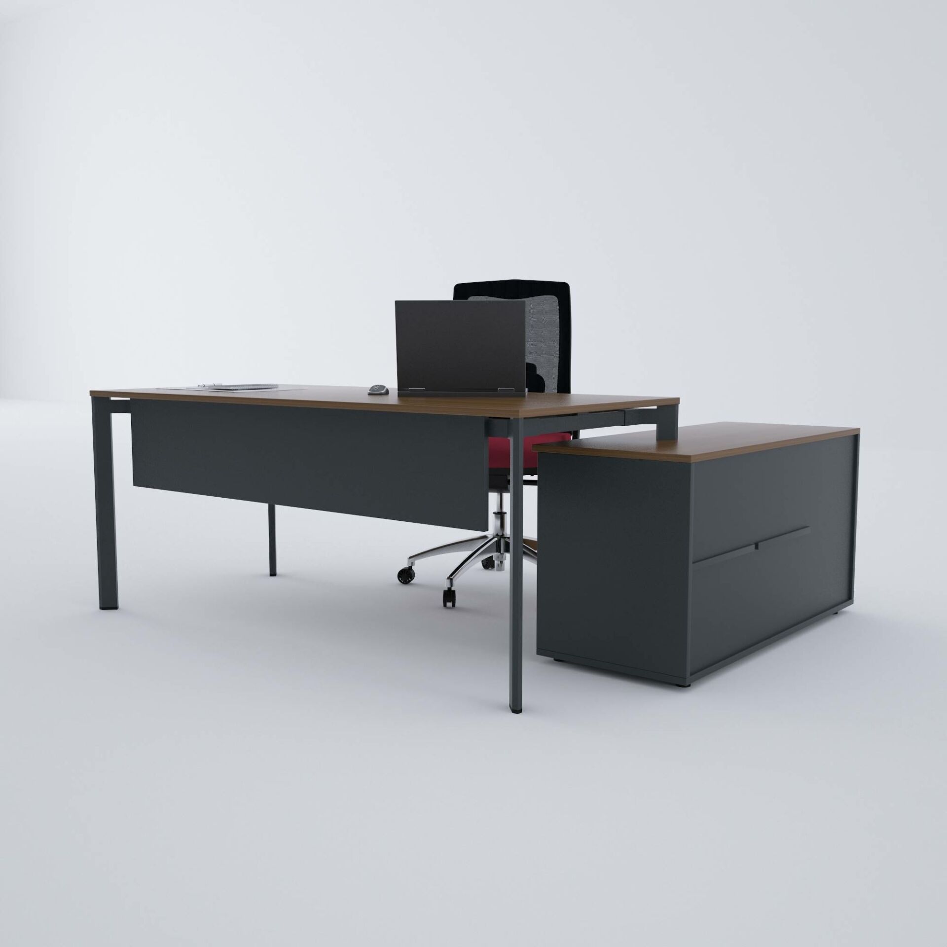 Five 120 cm Alt Etajerli Çalışma Masası-Ceviz